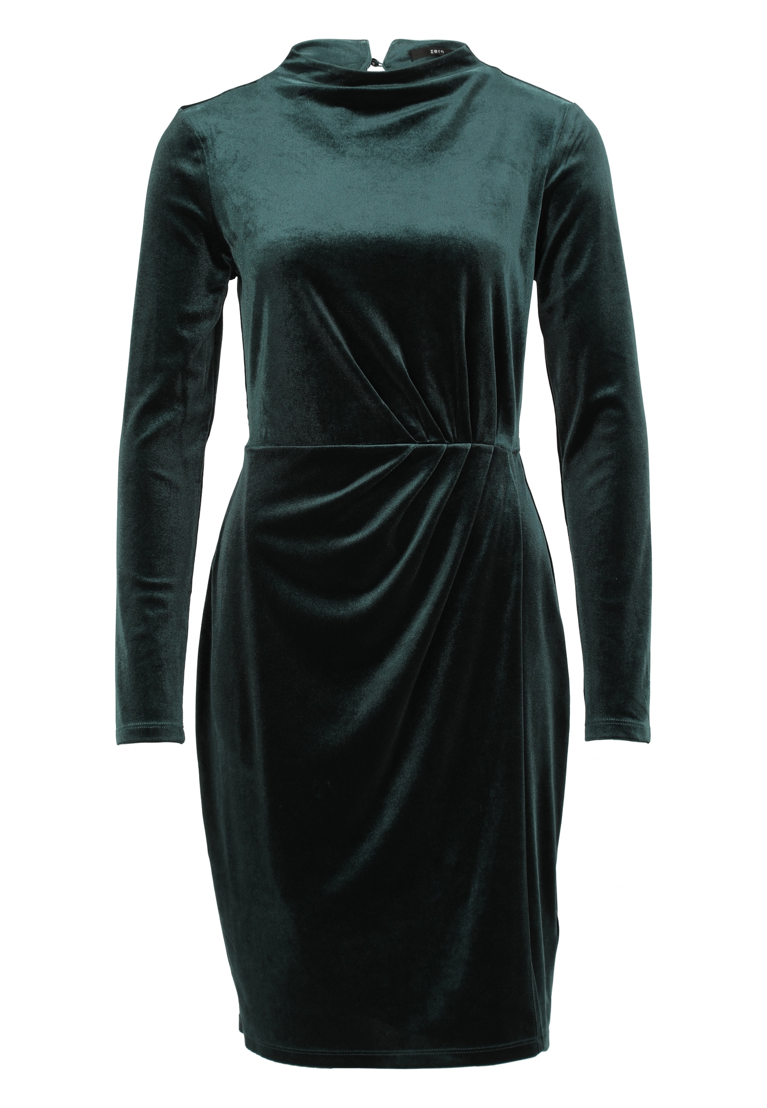 Zero Samtkleid »Damen mit Stehkragen« Ohne Tasche drapiert /gerafft