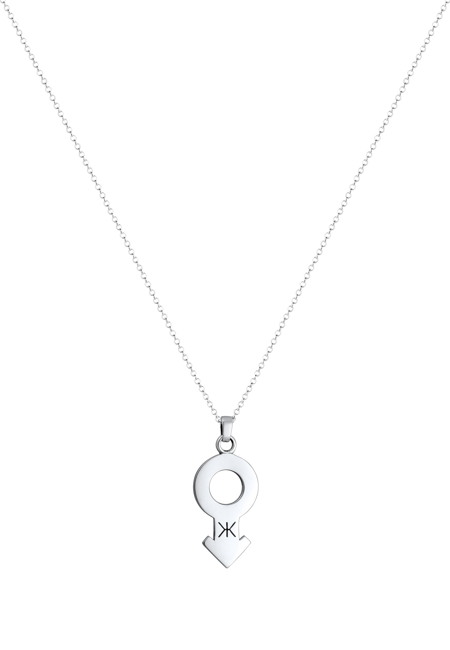 Kuzzoi Lange Kette »Herren Männlich Symbol Trend 925 Silber«