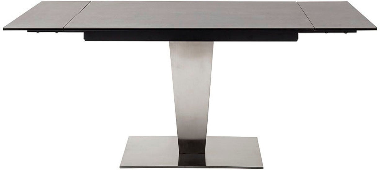 MCA furniture Esstisch »PESARO Auszugstisch mit Säule 120-180 cm«, (Einzelstück), Keramik,Edelstahl,Stirnauszug,ausziehbar,Tischplatte 14 mm