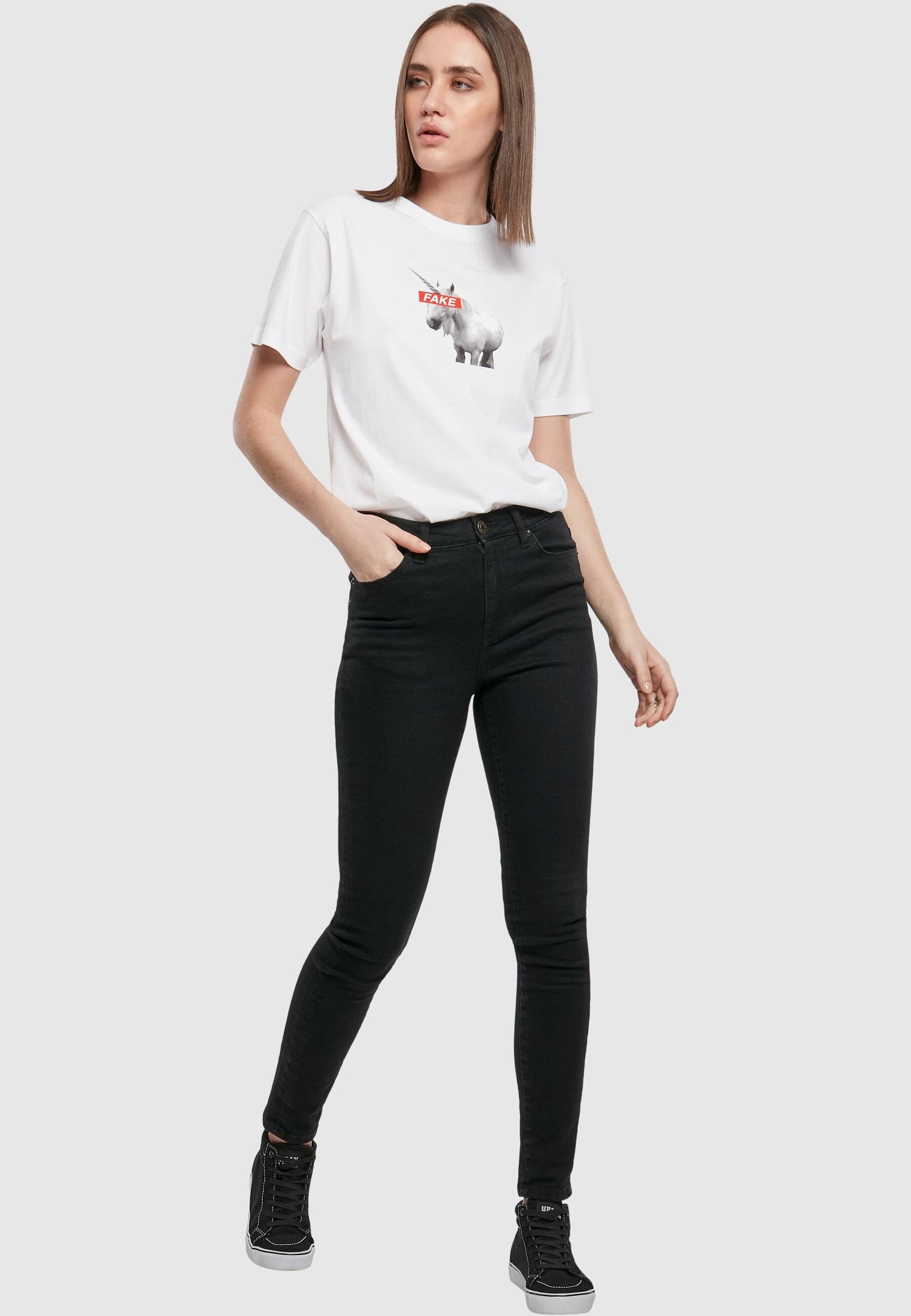 MisterTee T-Shirt »MisterTee Damen Ladies Fake Unicorn Tee«, (1 tlg.)