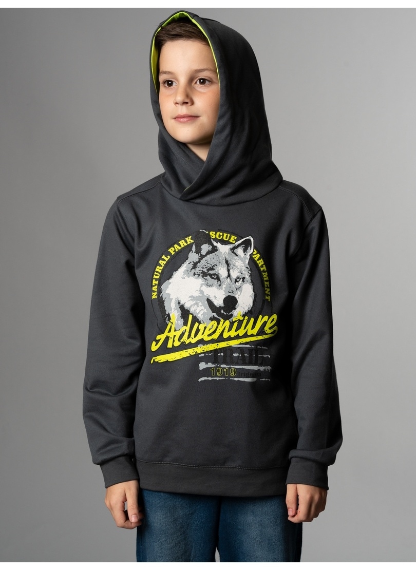 Hoodie Trigema BAUR Sweatshirt Wolf-Print« großem mit | online bestellen »TRIGEMA
