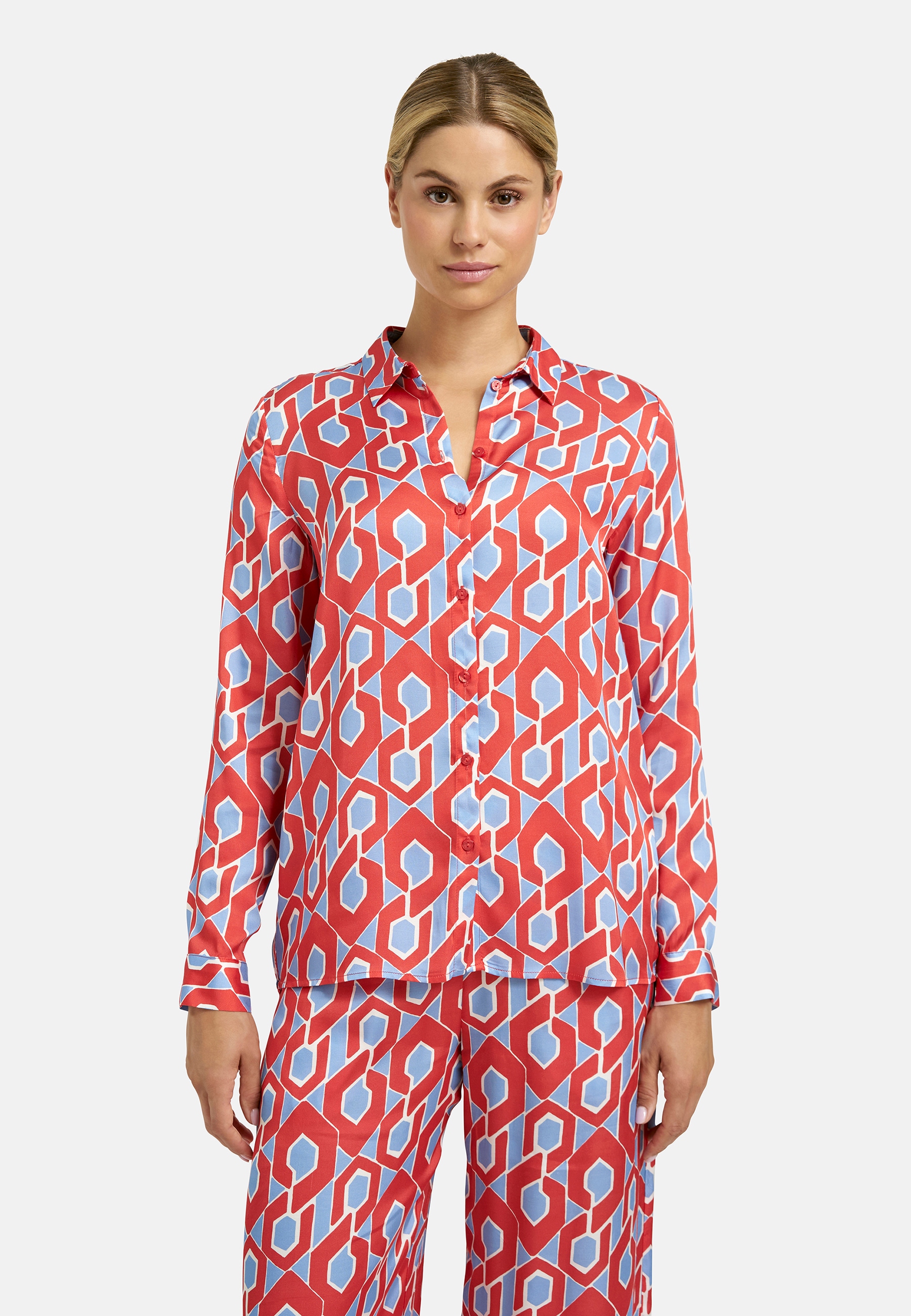 Milano Italy Langarmbluse mit All Over Print günstig online kaufen