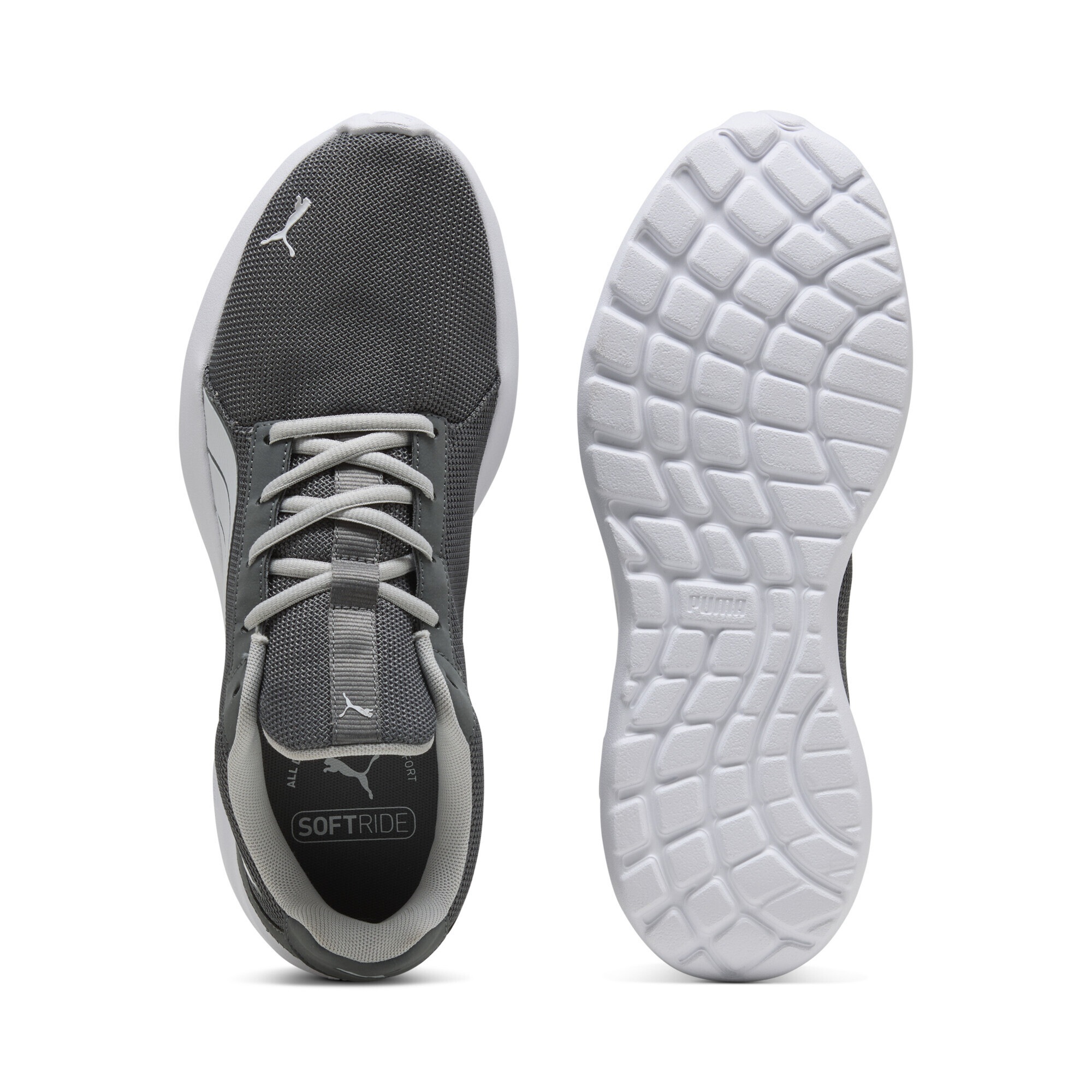 Sneaker PUMA "SOFTRIDE Cosmic Sneakers Erwachsene", Damen, Gr. 42.5, cool schwarz gray weiß, Obermaterial: Synthetik, Textil; Futter: Textil; Innensohle: Textil; Laufsohle: Synthetik, Schuhe Sneaker 3