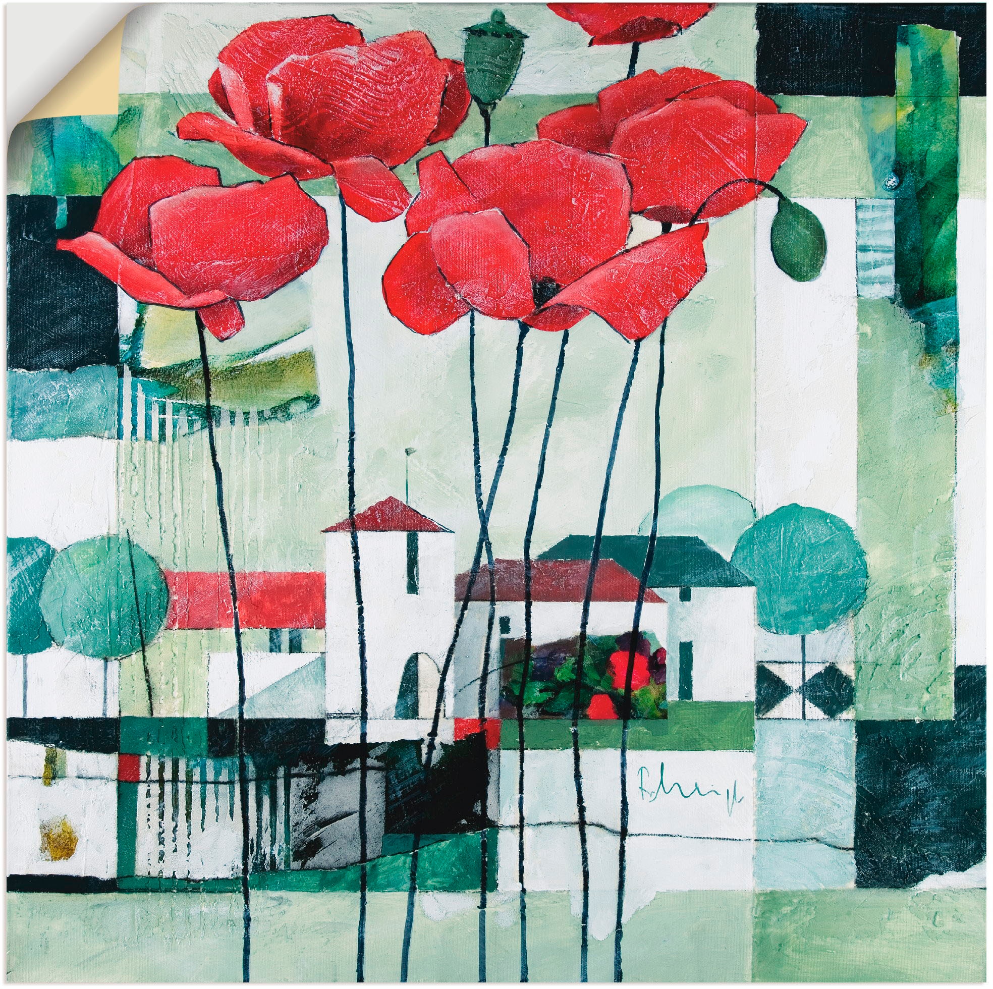 Artland Wandfolie »Mohnblumen II«, Blumen, (1 St.), selbstklebend
