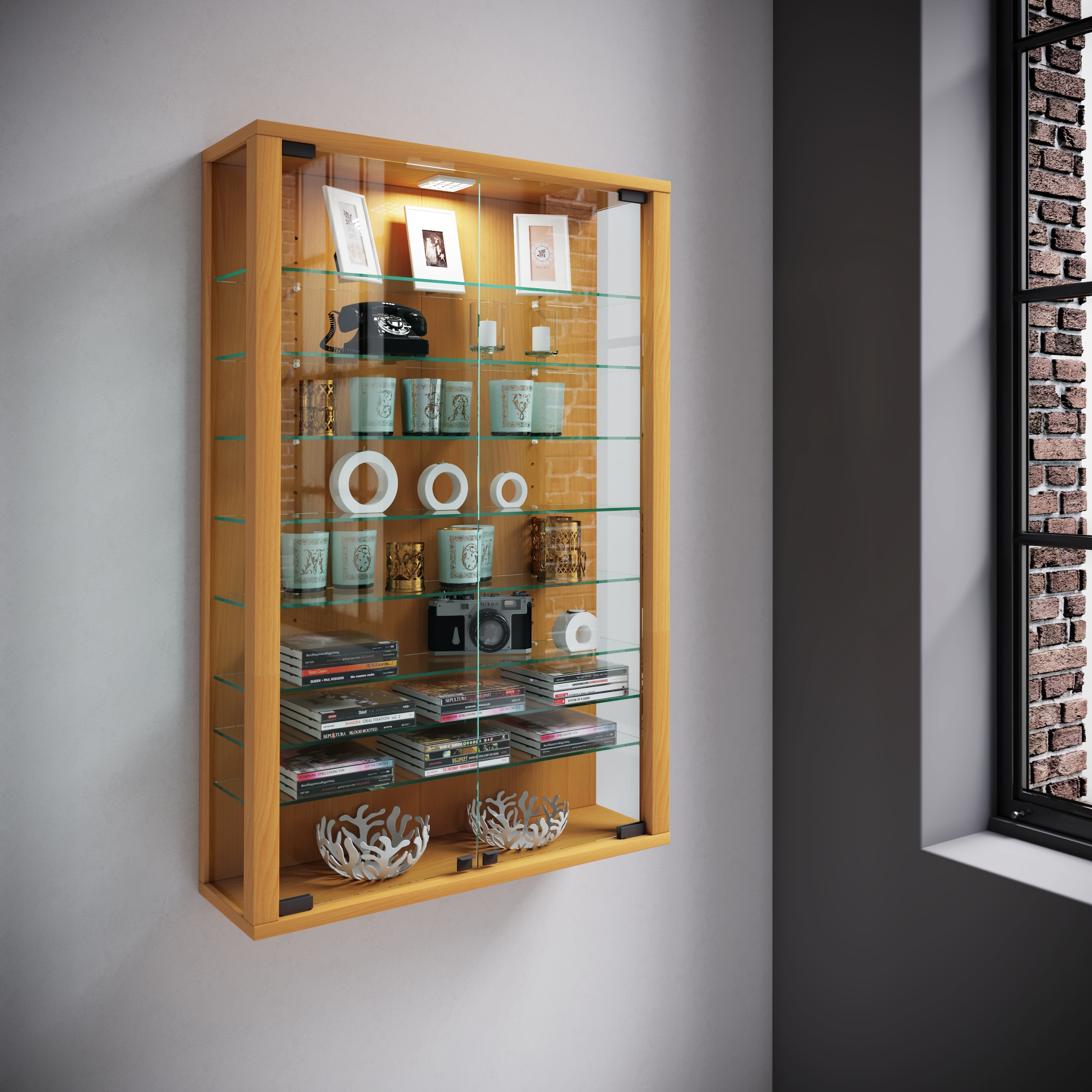 VCM Wandregal »Wandvitrine Hängevitrine Glasvitrine Vitrosa Mini«