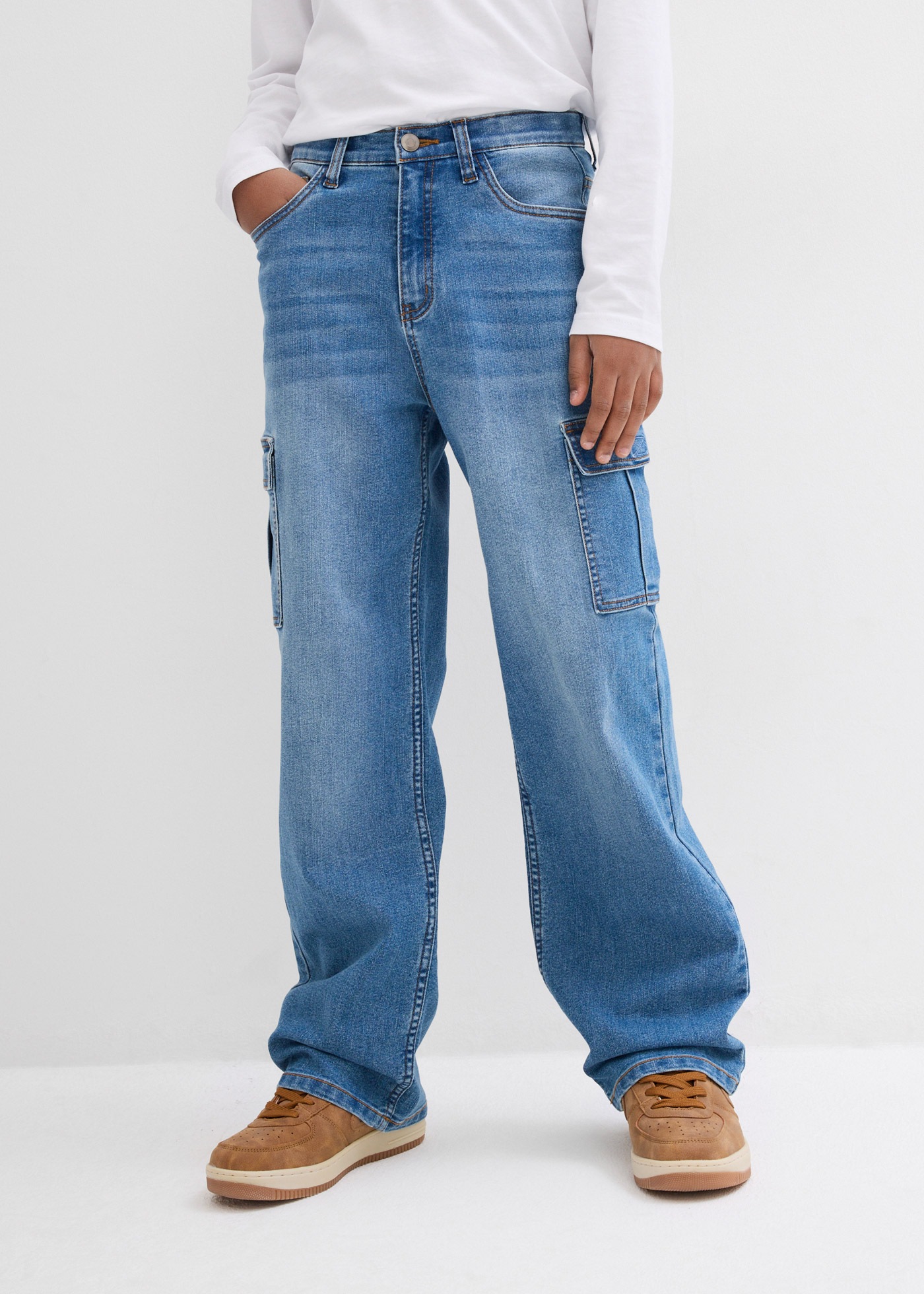 bonprix Loose-fit-Jeans Baggy-Schnitt, mit sechs Taschen, aus Baumwolle mit Elasthan
