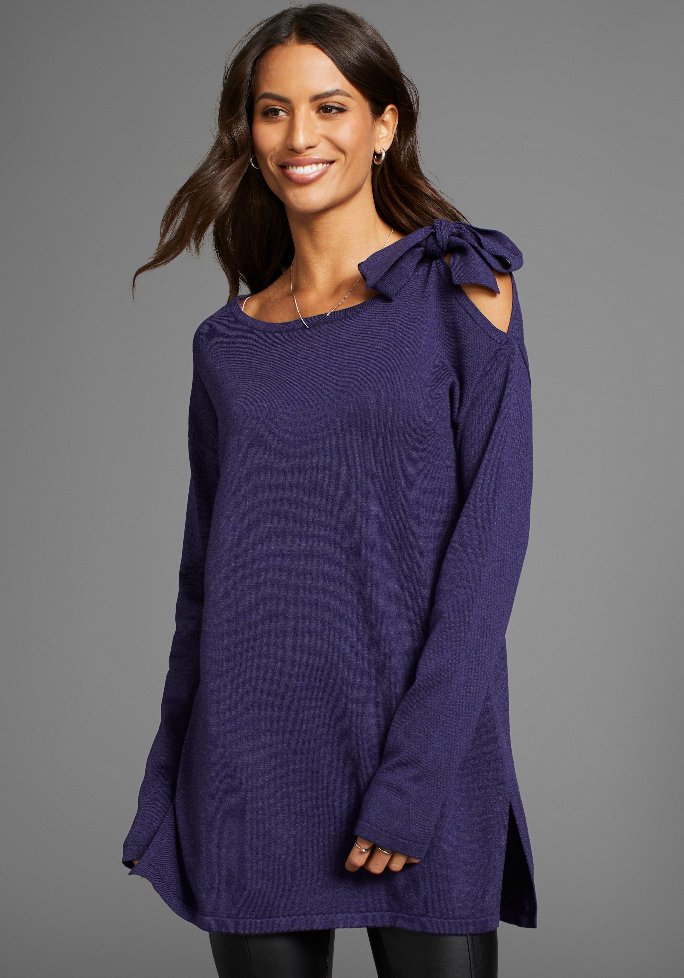 Laura Scott Longpullover, mit Schleifendetail in Cold-Shoulder-Optik günstig online kaufen