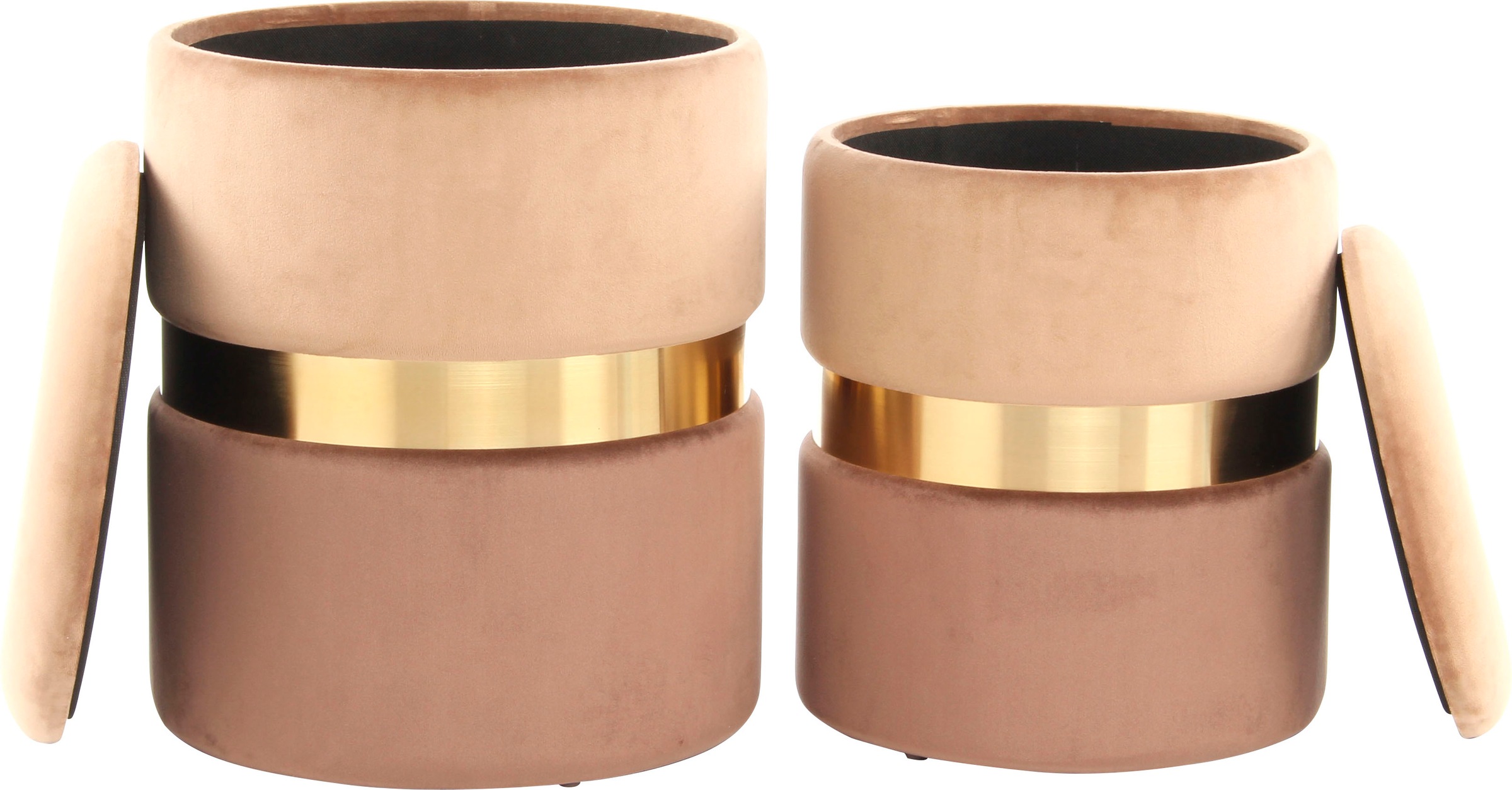 Kayoom Stauraumhocker "Hocker Zora 125 2er-Set, samtweicher Stoffbezug,rund günstig online kaufen