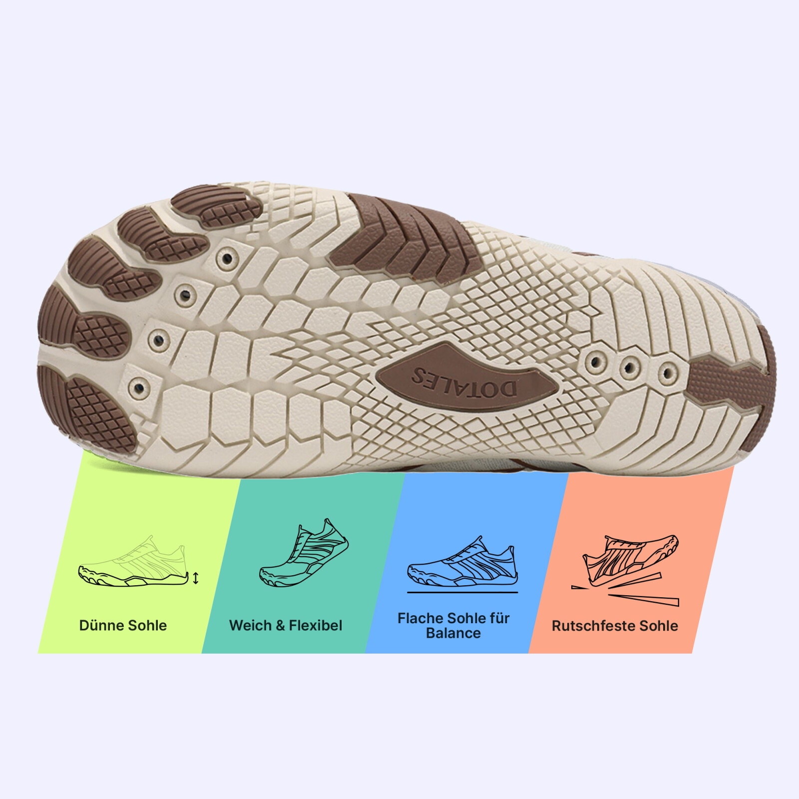DOTALES Barfußschuh »Flowstep Barfußschuhe Damen & Herren, Flowstep Barfußschuhe«  Das Original-Barfuß Sneaker, Minimalschuhe, Schnellverschluss