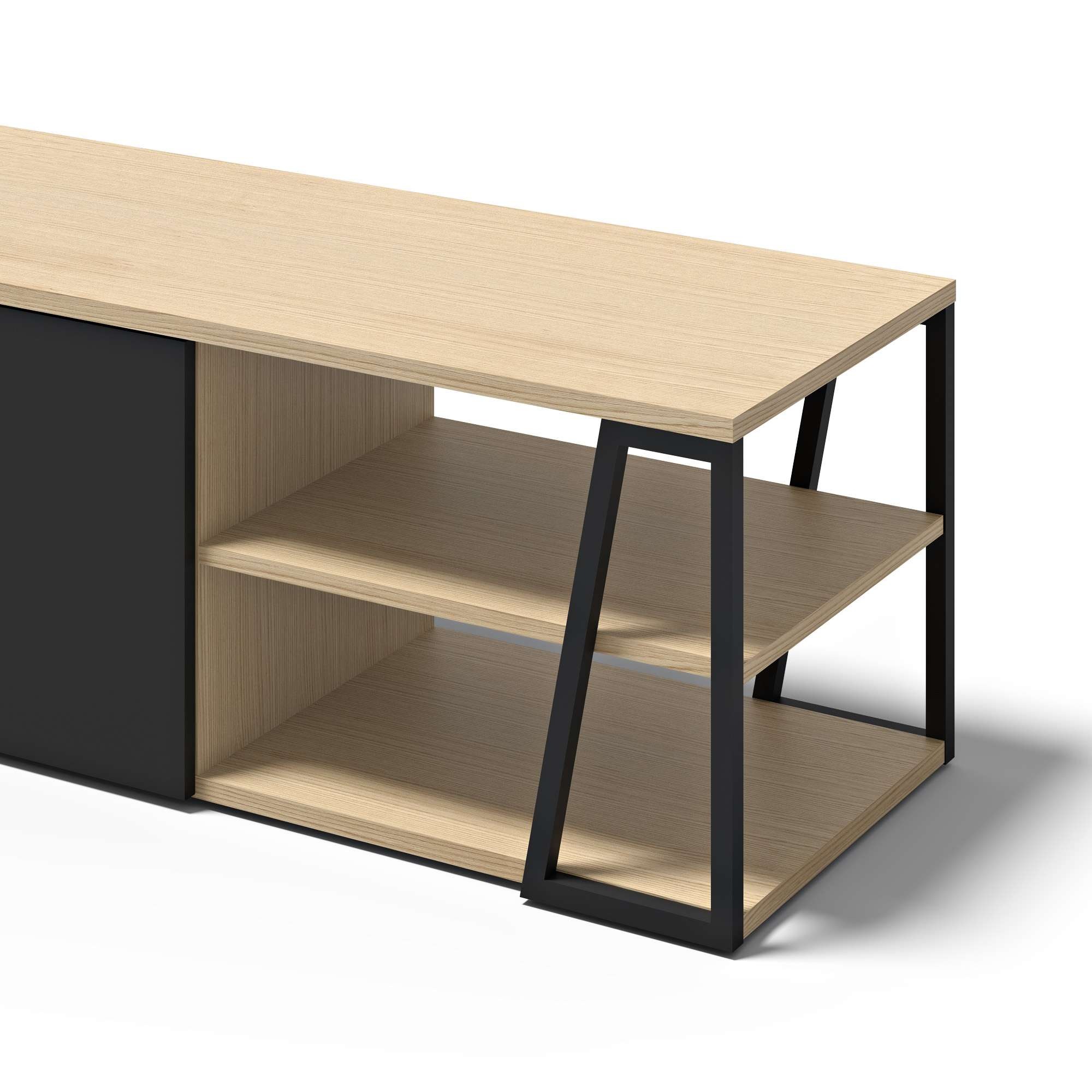 TemaHome TV-Bank »Albi TV Tisch, Lowboard, TV-Schrank, TV-Board,«, Großzügiger Stauraum mit Türen und offenen Fächern