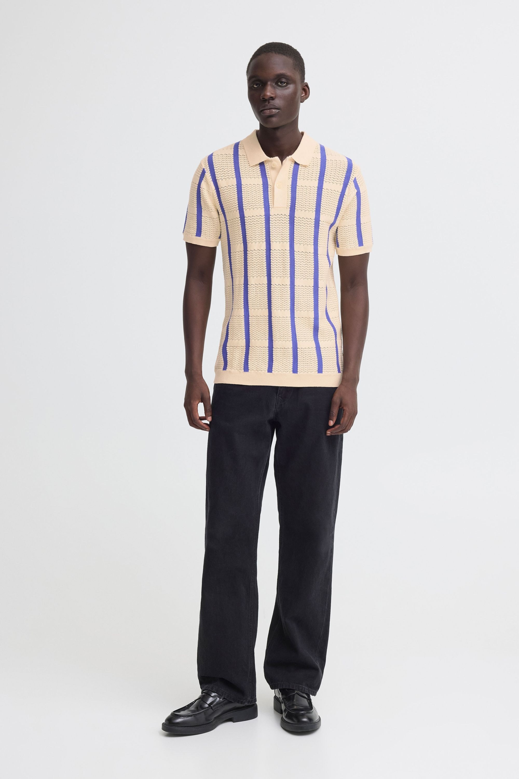 Blend Poloshirt »BHDarin Striped« Gestreiftes Feinstrick-Poloshirt mit Strickmuster