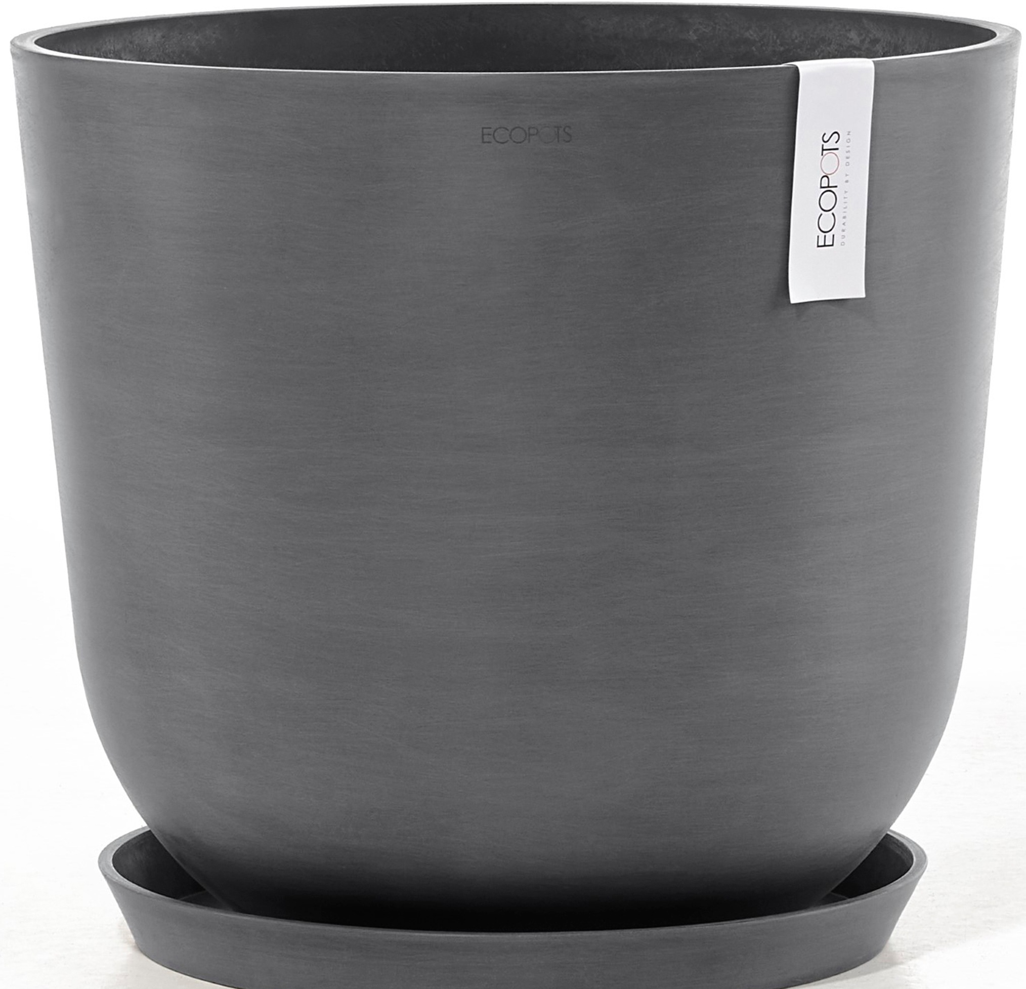 ECOPOTS Blumentopf "Oslo 45 + Wassersystem Grau", für innen und außen: frostsicher, bruchsicher und lichtbeständig