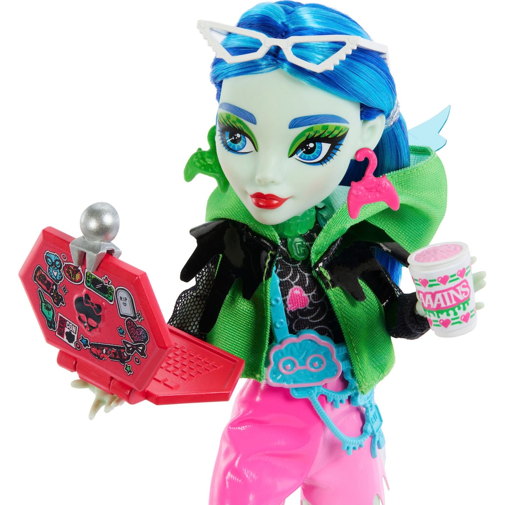Mattel® Anziehpuppe »Monster High, Skulltimate Secrets: Neon Frights, Ghoulia Yelps«