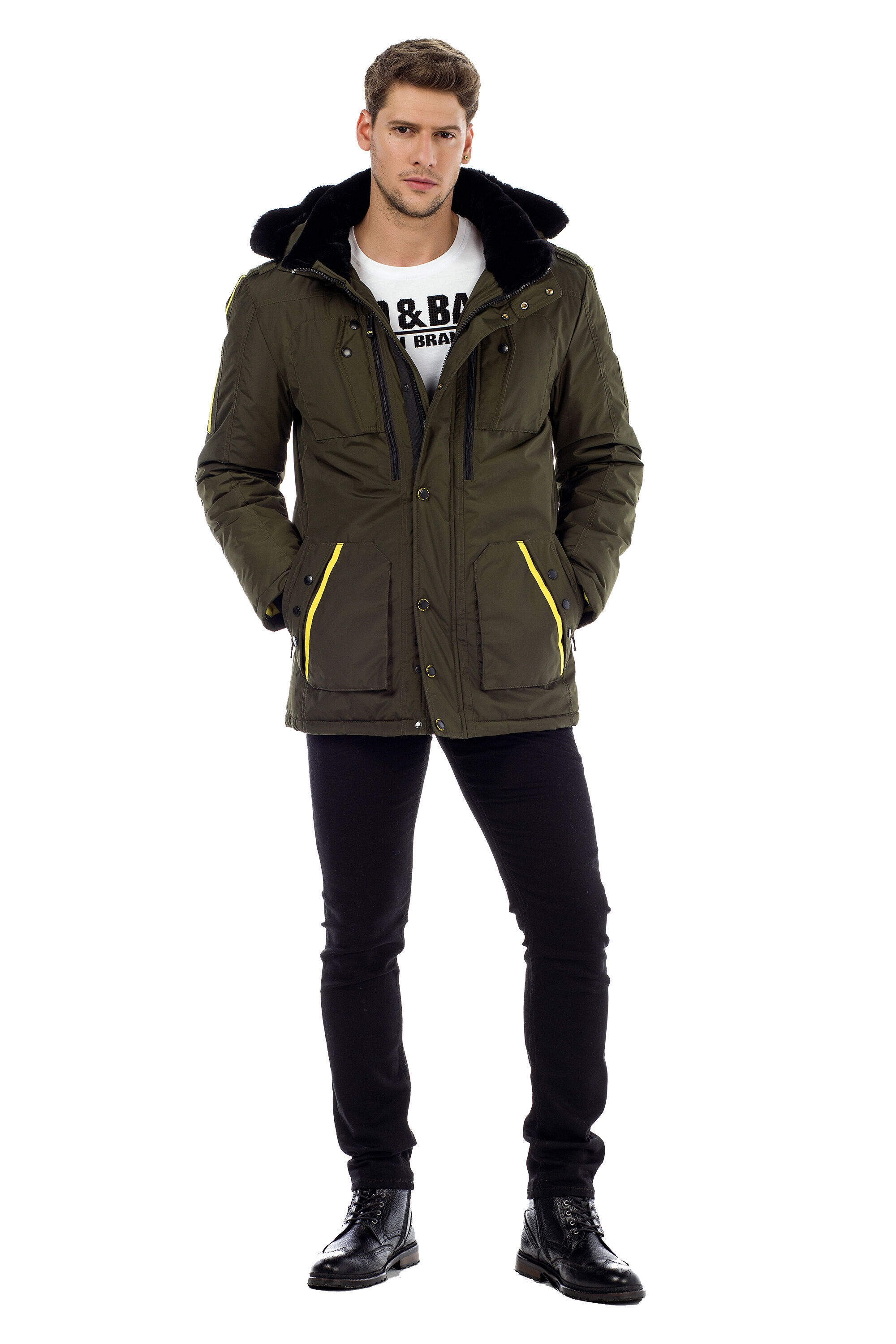 Cipo & Baxx Parka »Jacke«, mit Kapuze, in Regular-Fit, CM-130