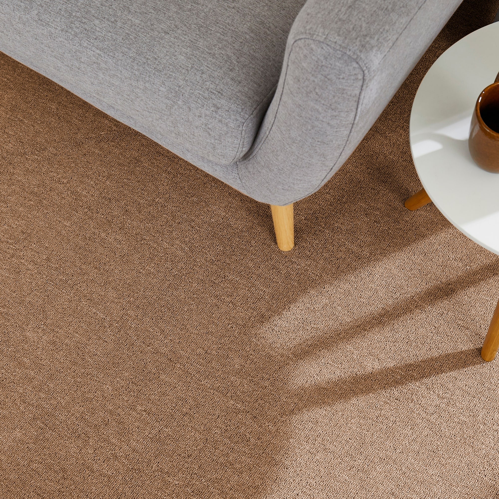 Teppichboden ANDIAMO "Barbara, Feinschlinge, Gesamthöhe 4,5 mm, Made in Netherlands", braun (cognac), B:200cm L:600cm, Kunstfaser, Teppiche, meliert, Breite 200 oder 400 cm, strapazierfähig, pflegeleicht