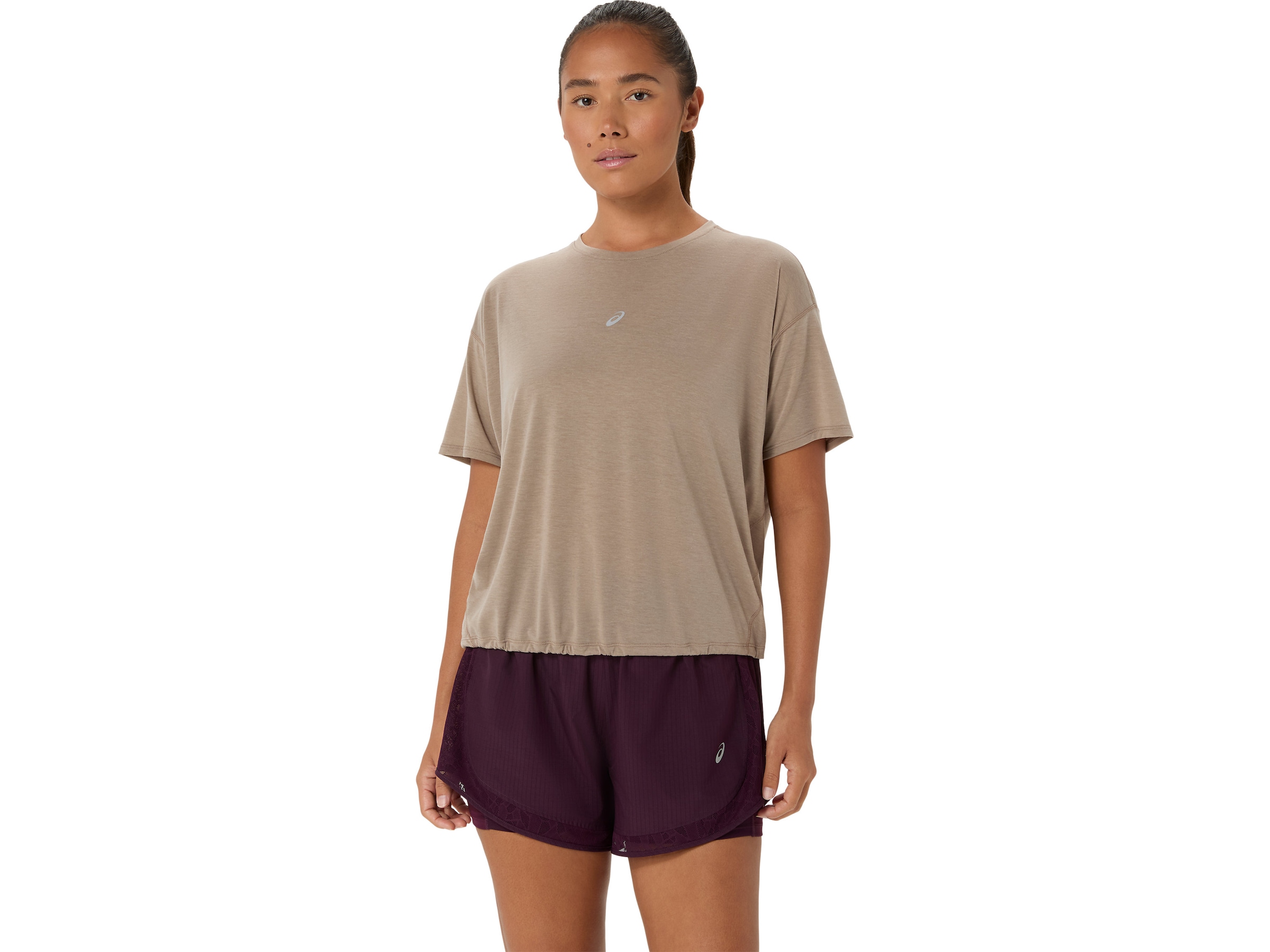 ASICS Damen Laufshirt "NAGINO RUN SS TOP"greige, Gr. XL, Obermaterial: 78% Polyester, 20% Viskose, 2% Elasthan, Shirts, ACTIBREEZE Technologie,