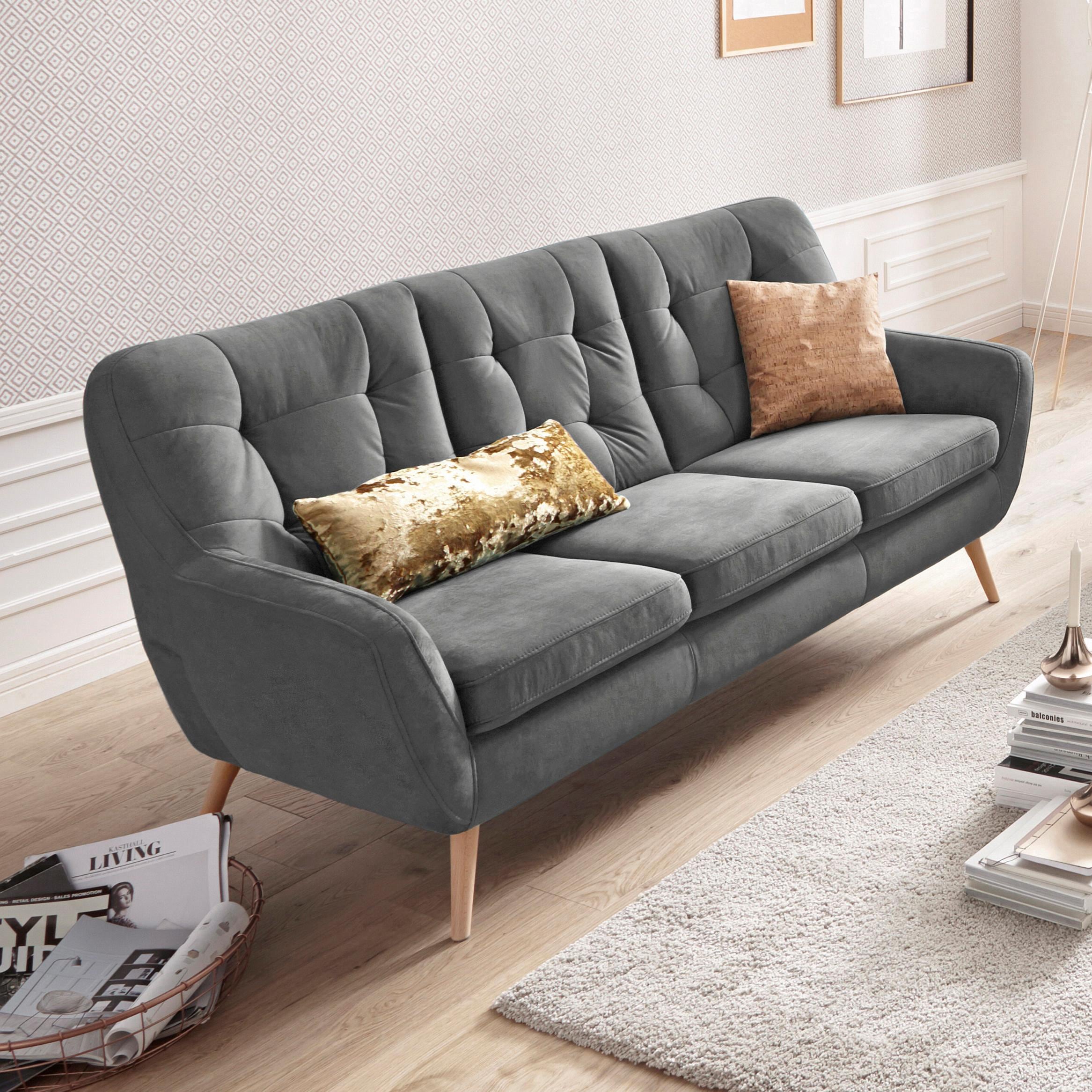 exxpo - sofa fashion 3-Sitzer "Scandi, bequem, aufwendige Rückenpolsterung für mehr Sitzkomfort", aktuelle Farben in hoc