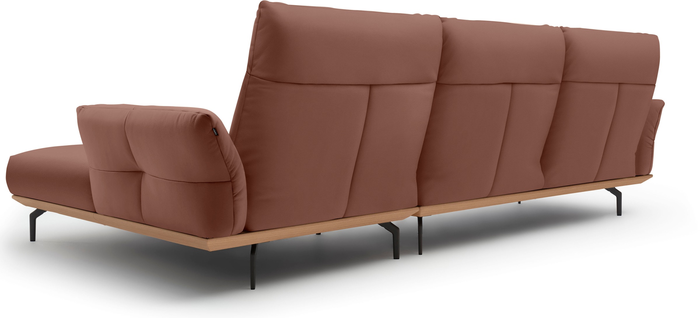Creation BY ROLF BENZ Ecksofa »CR.460«, Sockel in Eiche, Winkelfüße in Umbragrau, Breite 318 cm