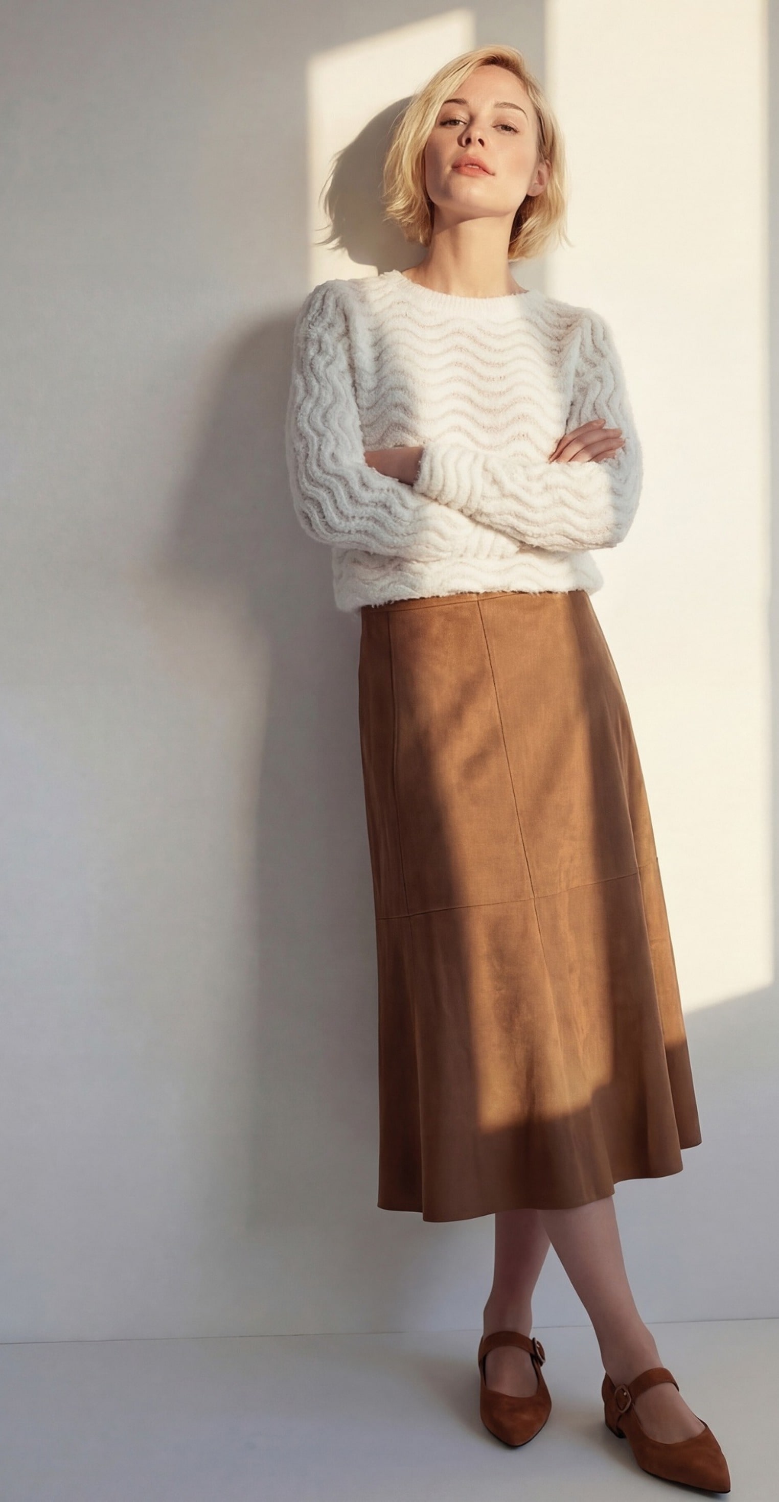 Zero Minirock »Damen in Velourlederoptik« Plain/ohne Details