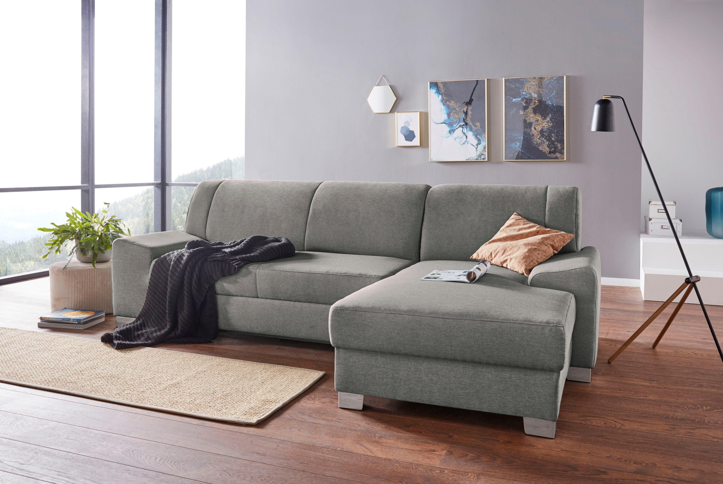 DOMO collection Ecksofa "Anzio L-Form, whlw. Bettfunktion, Federkern, hochw günstig online kaufen