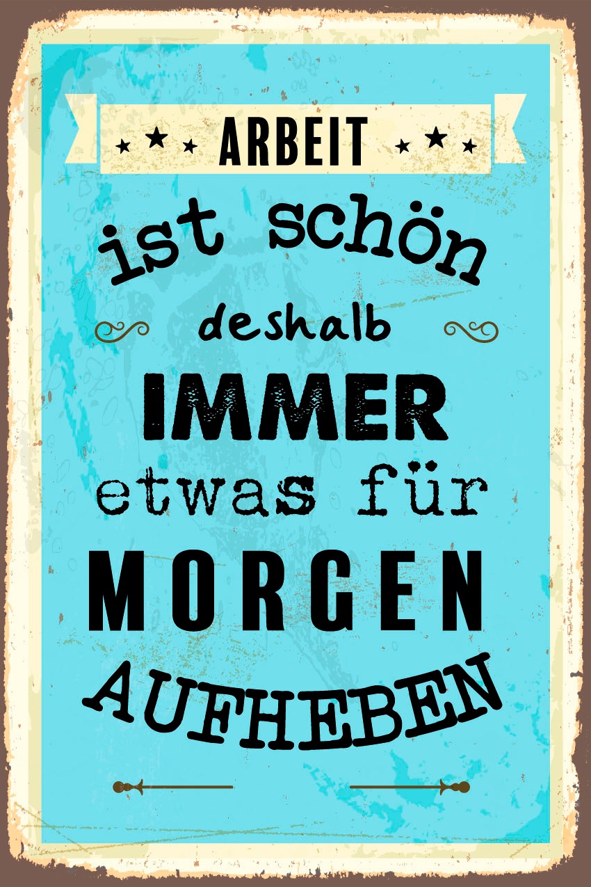 queence Metallbild "Arbeit für Morgen" Schriftzug  Schriftzüge 1 Stk. tlg. günstig online kaufen