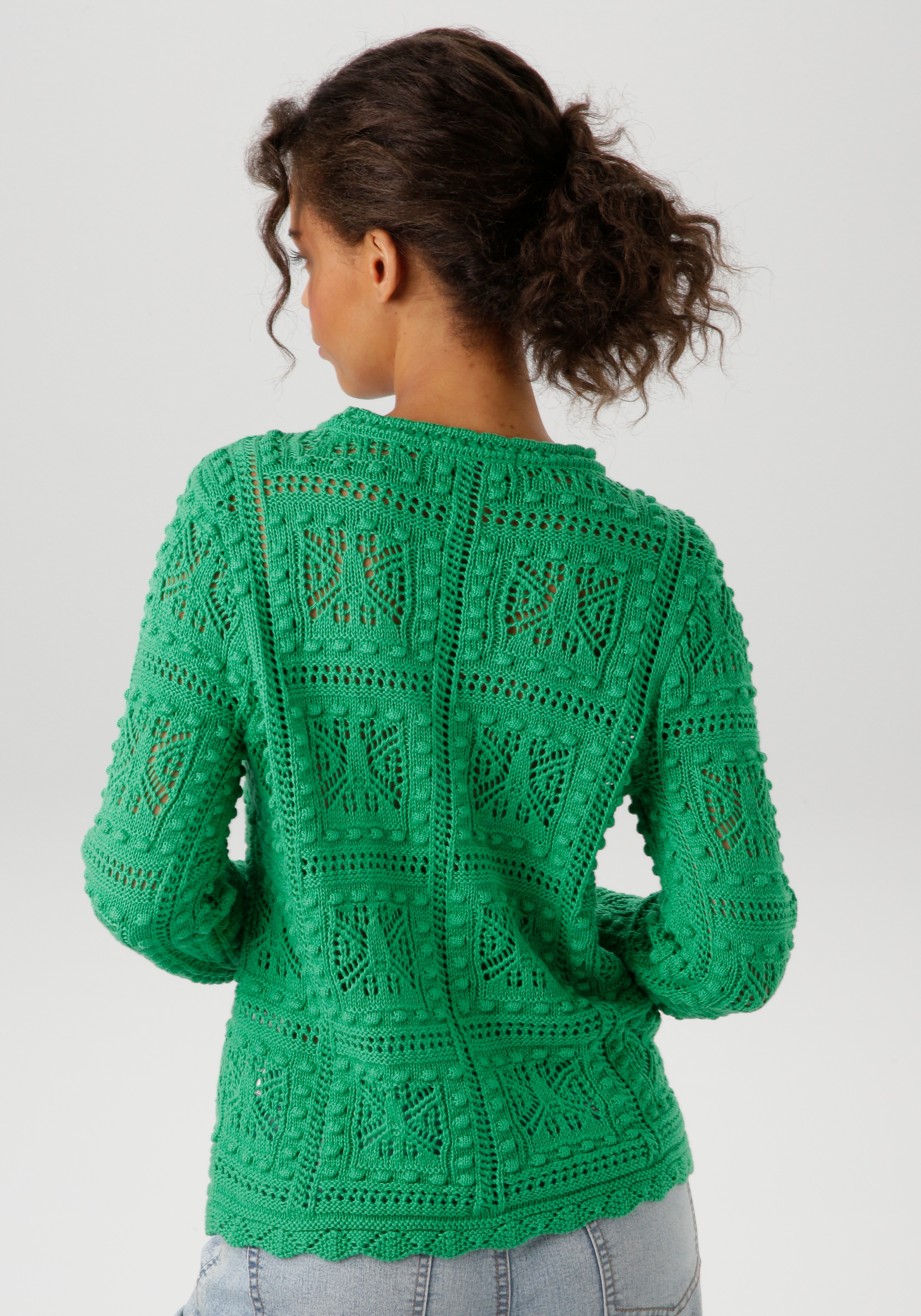 Aniston CASUAL Strickpullover, im attraktiven Ajour-Muster-Mix günstig online kaufen
