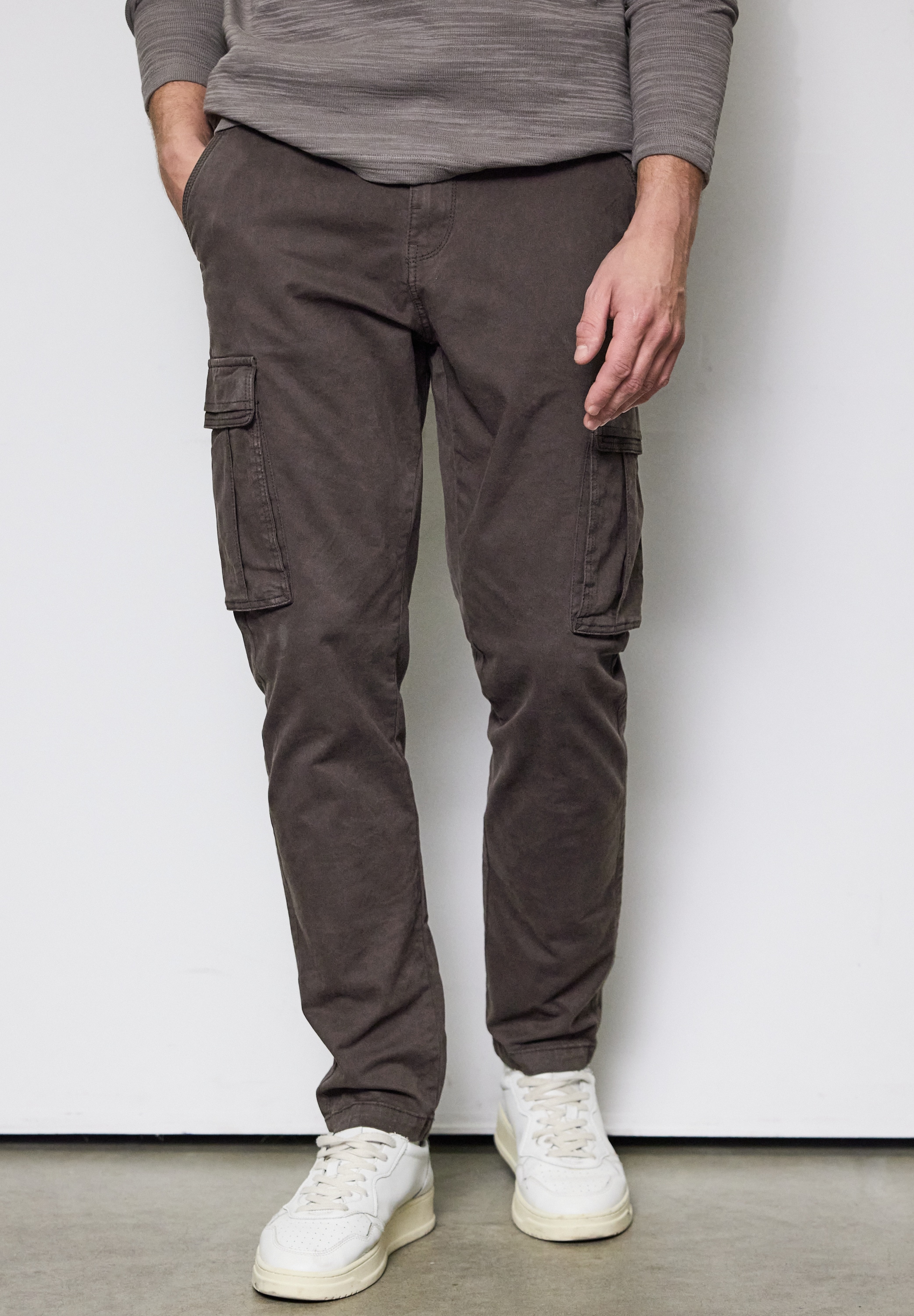 STREET ONE MEN Cargohose, aus Baumwolle mit Stretchanteil