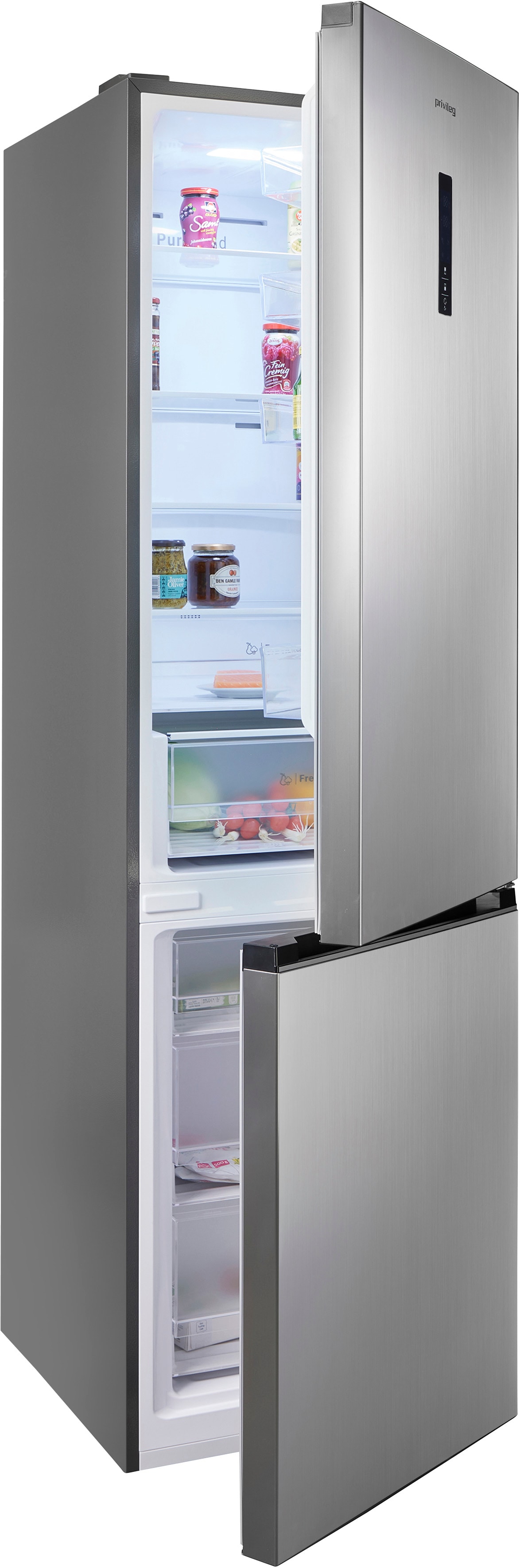 Privileg Kühl-/Gefrierkombination "PRK2 6371 S6" 200 cm hoch 59,5 cm breit Extra Cooling-Funktion mit einem Tastendruck durch Push&Go