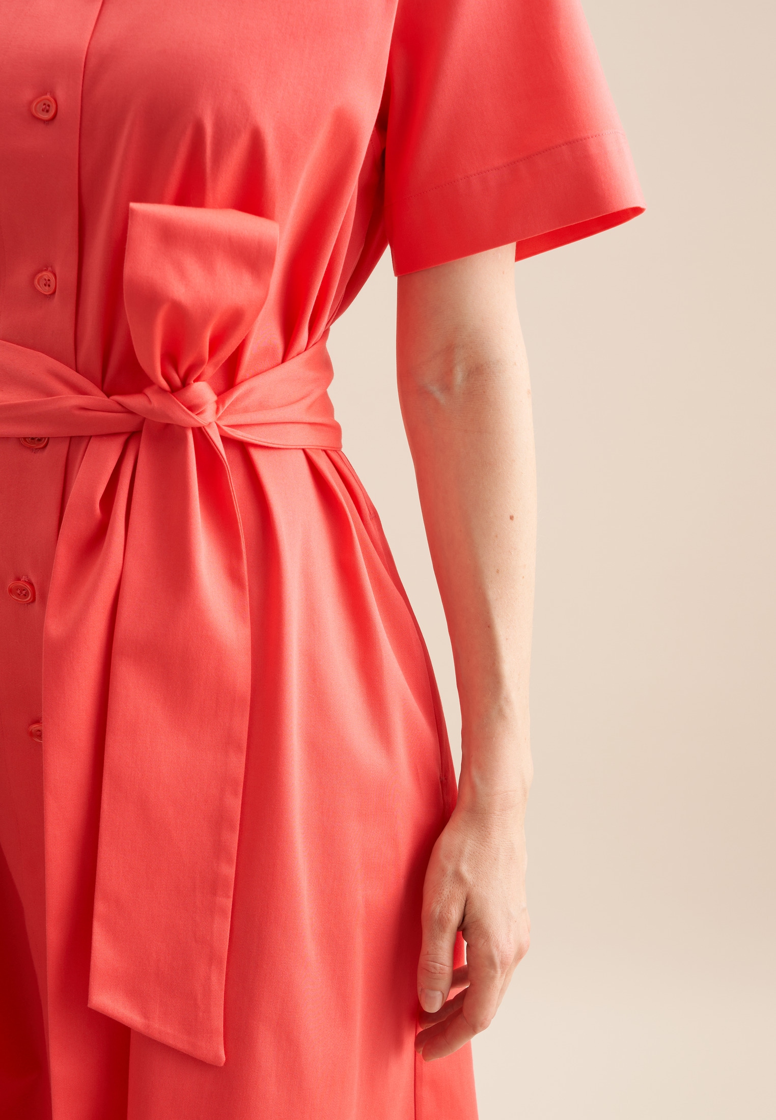seidensticker Sommerkleid »Schwarze Rose«, Kurzarm Kragen Uni