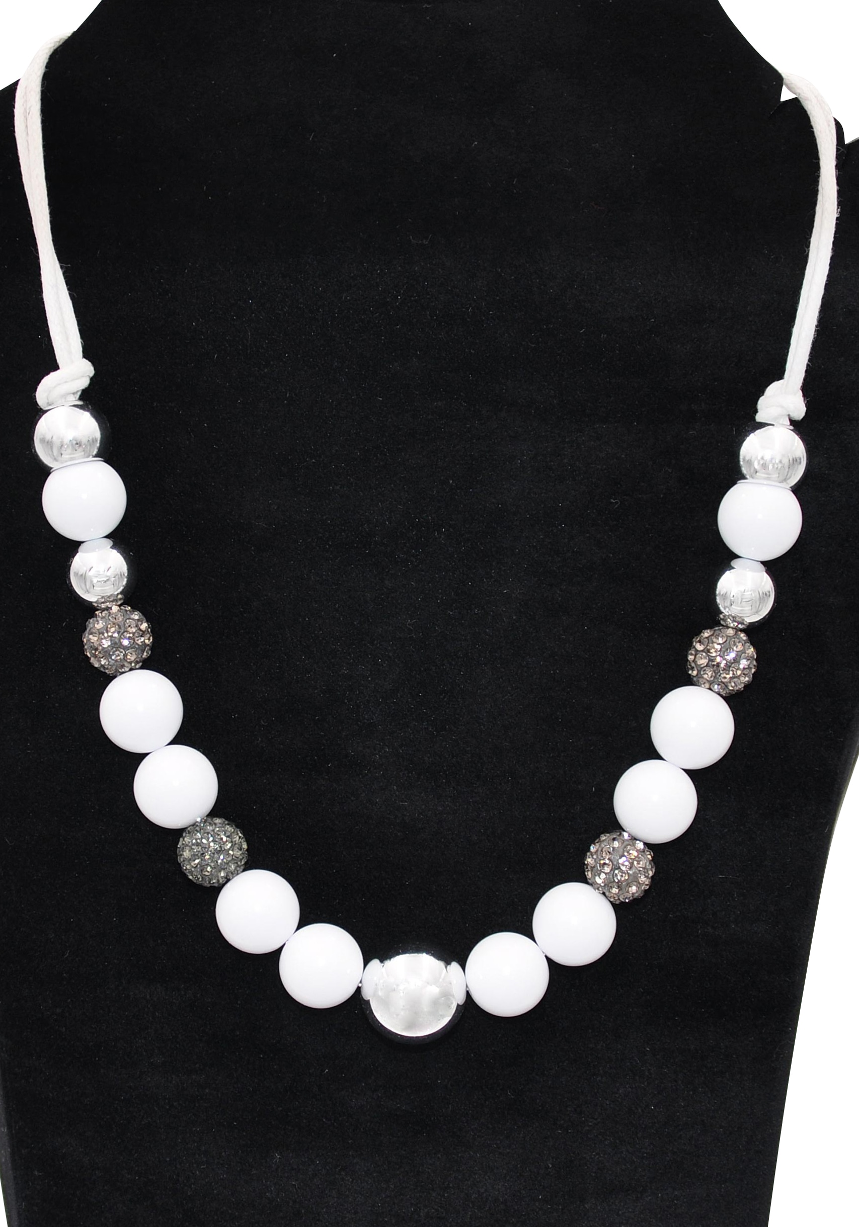 Firetti Kette ohne Anhänger »im verschiedenen Look aneinander gereiht«, mit Glassteinen - mit Kunststoffperle