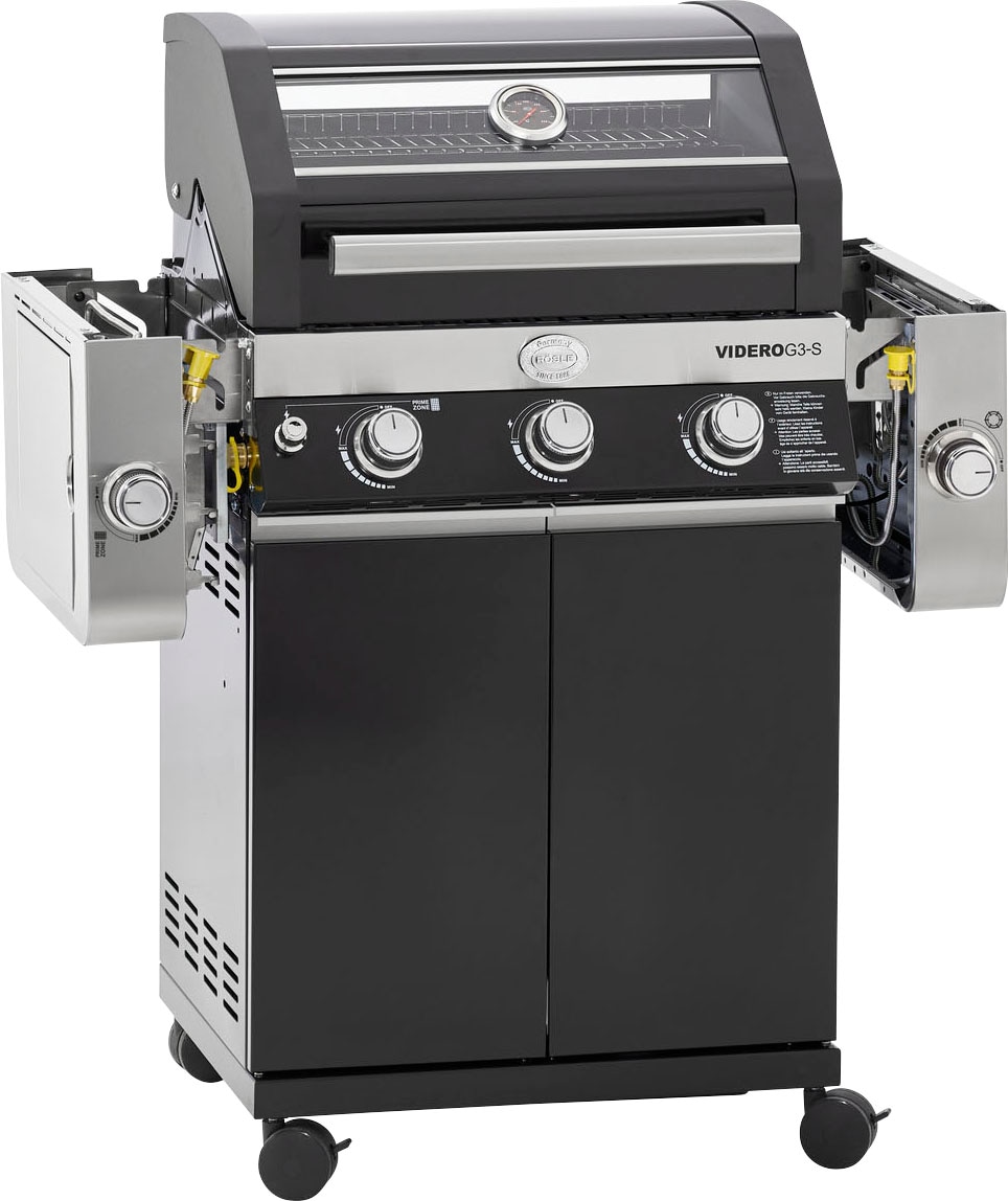 Gasgrill »BBQ-Station VIDERO, 25520«, G3-S Schwarz, 3 Brenner, extra Primezone und...