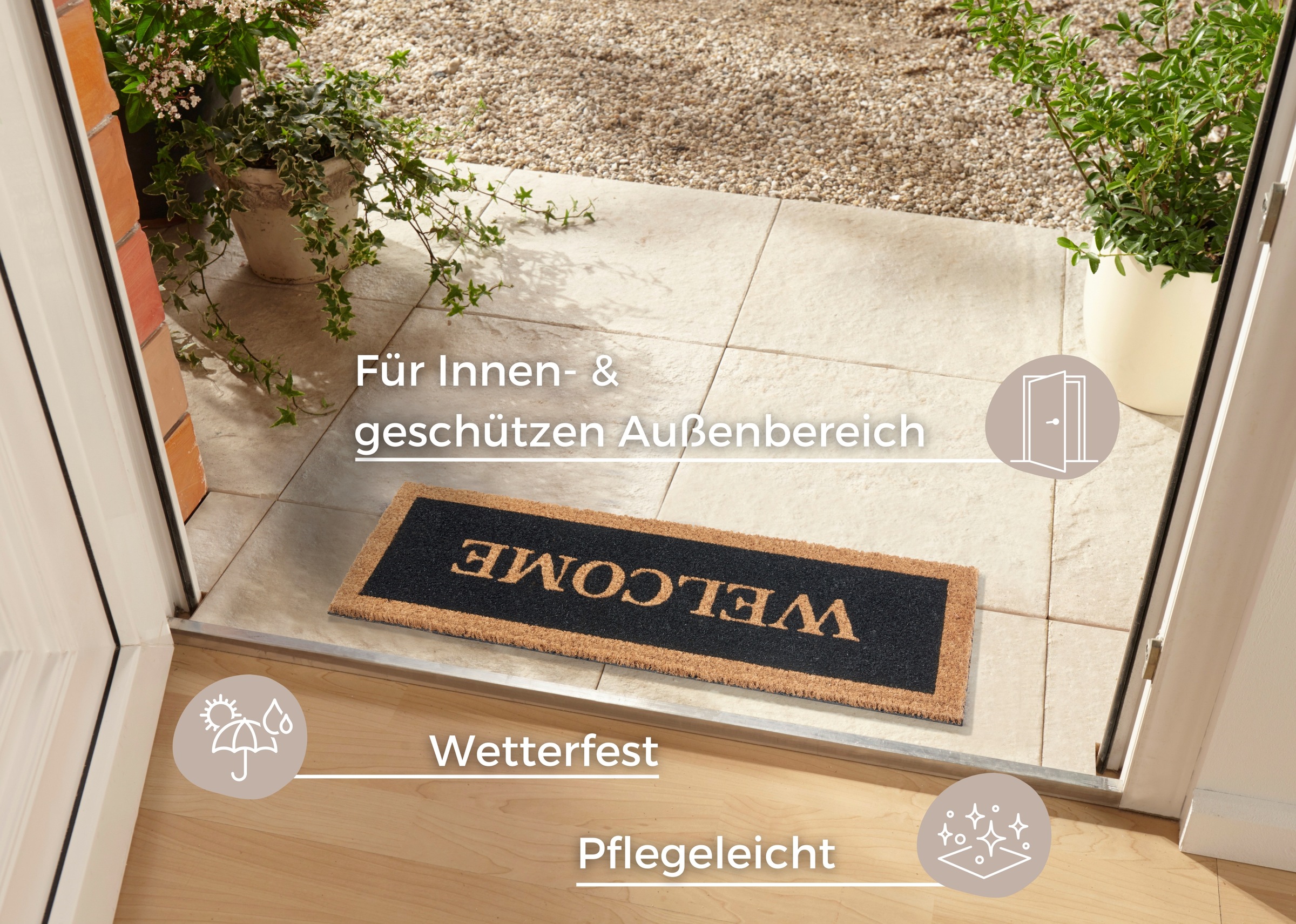 HANSE Home Fußmatte "Mix Mats Kokos Welcome Border, Türmatte" rechteckig 15 günstig online kaufen