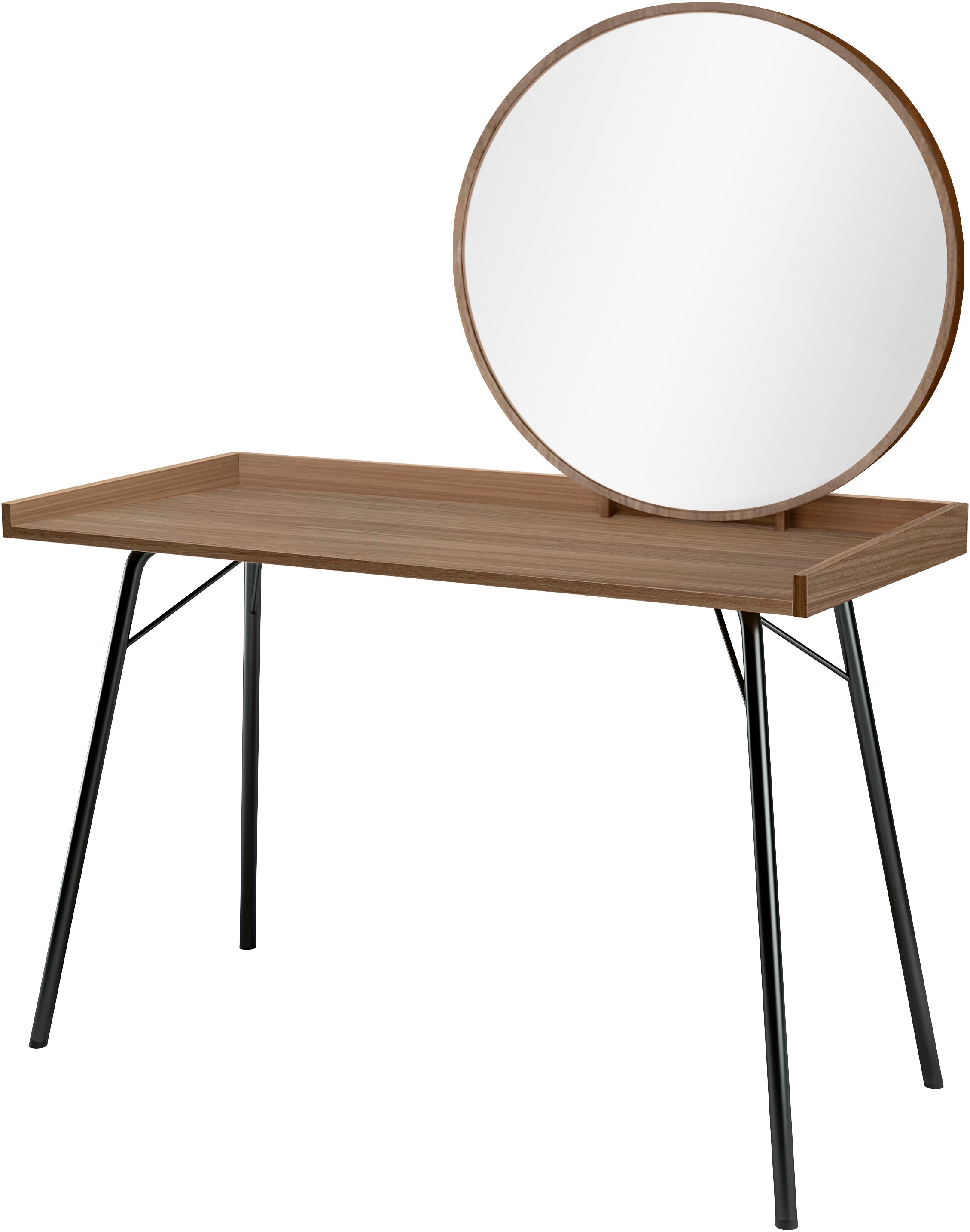 OTTO home Schminktisch "Birmingham Frisiertisch mit Spiegel Ø 71 cm, Arbeitsplatte 110/50 cm" Breite 115 cm, FSC-zertifiziert
