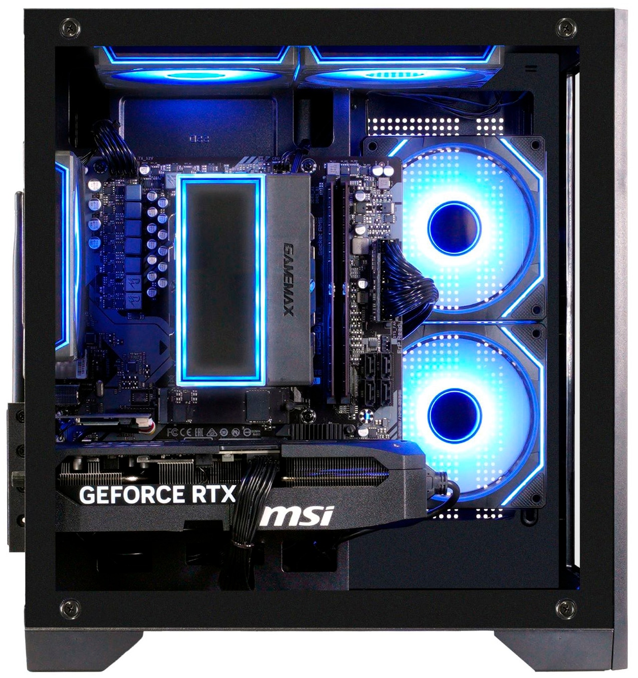 GAMEMAX Gaming-PC-Komplettsystem »MegaDeal Infinity Mini BK 2837 AMD Ryzen 5 7500F 32GB DDR5 1TB SSD« 34 ″ AMD Ryzen 5 GeForce RTX? 5060 Ti 32 GB RAM 1.000 GB SSD Windows 11, DDR5 RAM + MSI MAG 342CQR E2 Curved Monitor 86cm (34")