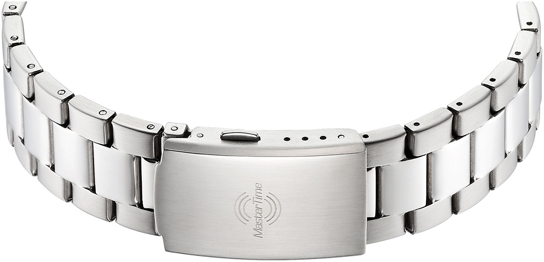 Funkuhr MASTER TIME, silber (silberfarben, dunkelblau), Armbanduhren, Herren, Funkuhr, Quarzuhr, Armbanduhr, Herrenuhr, Edelstahlarmband, analog, digital 2