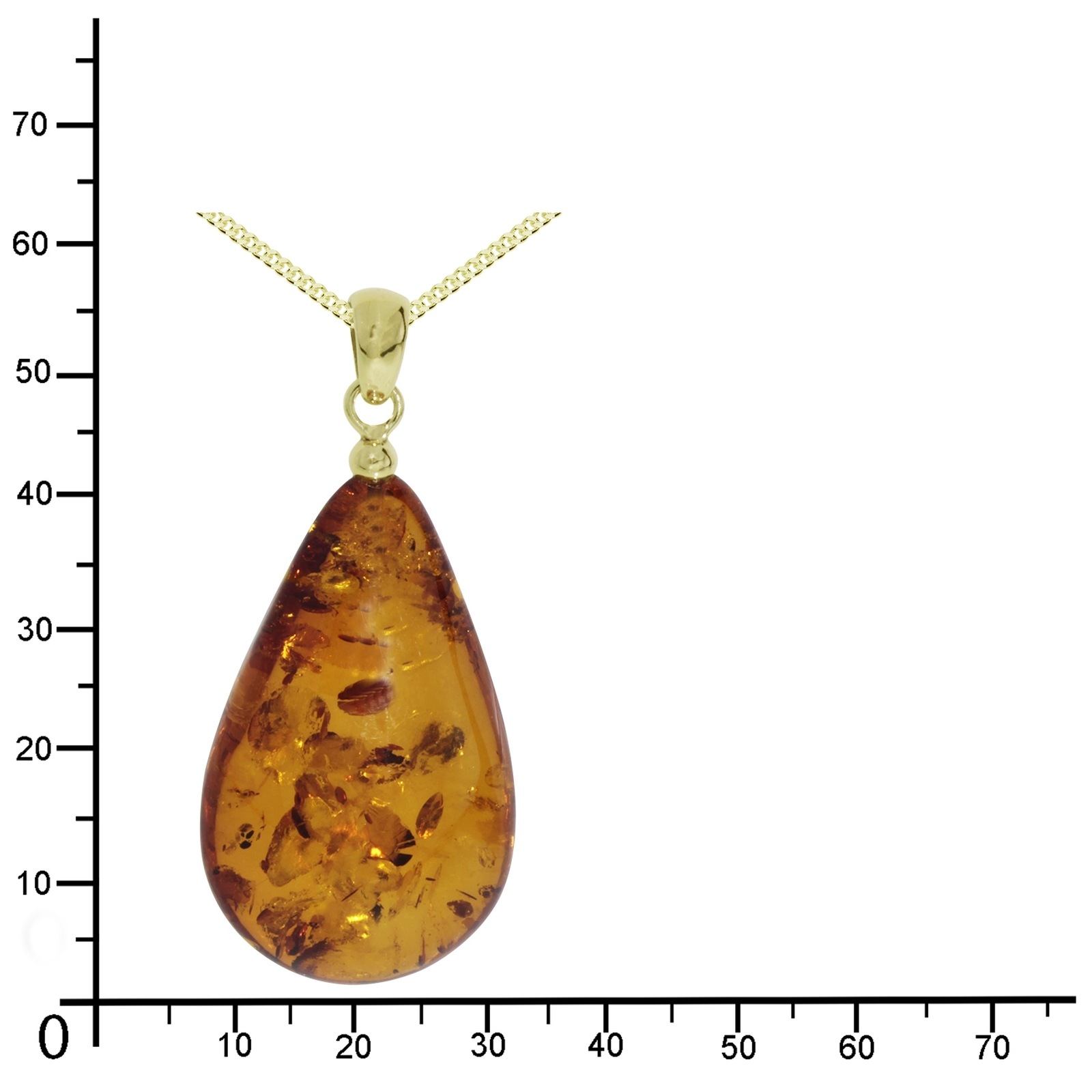 OSTSEE-SCHMUCK Kette mit Anhänger »Ostsee-Schmuck Kette mit Anhänger Tropfen ca. 38 mm lang«, (2 tlg.)