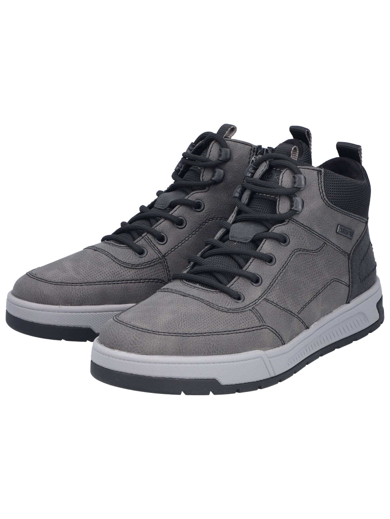 Sneaker RIEKER "Rieker Sneaker Lederimitat", Herren, Gr. 45, schwarz (grau, schwarz), Lederimitat, Schuhe Sneaker 3