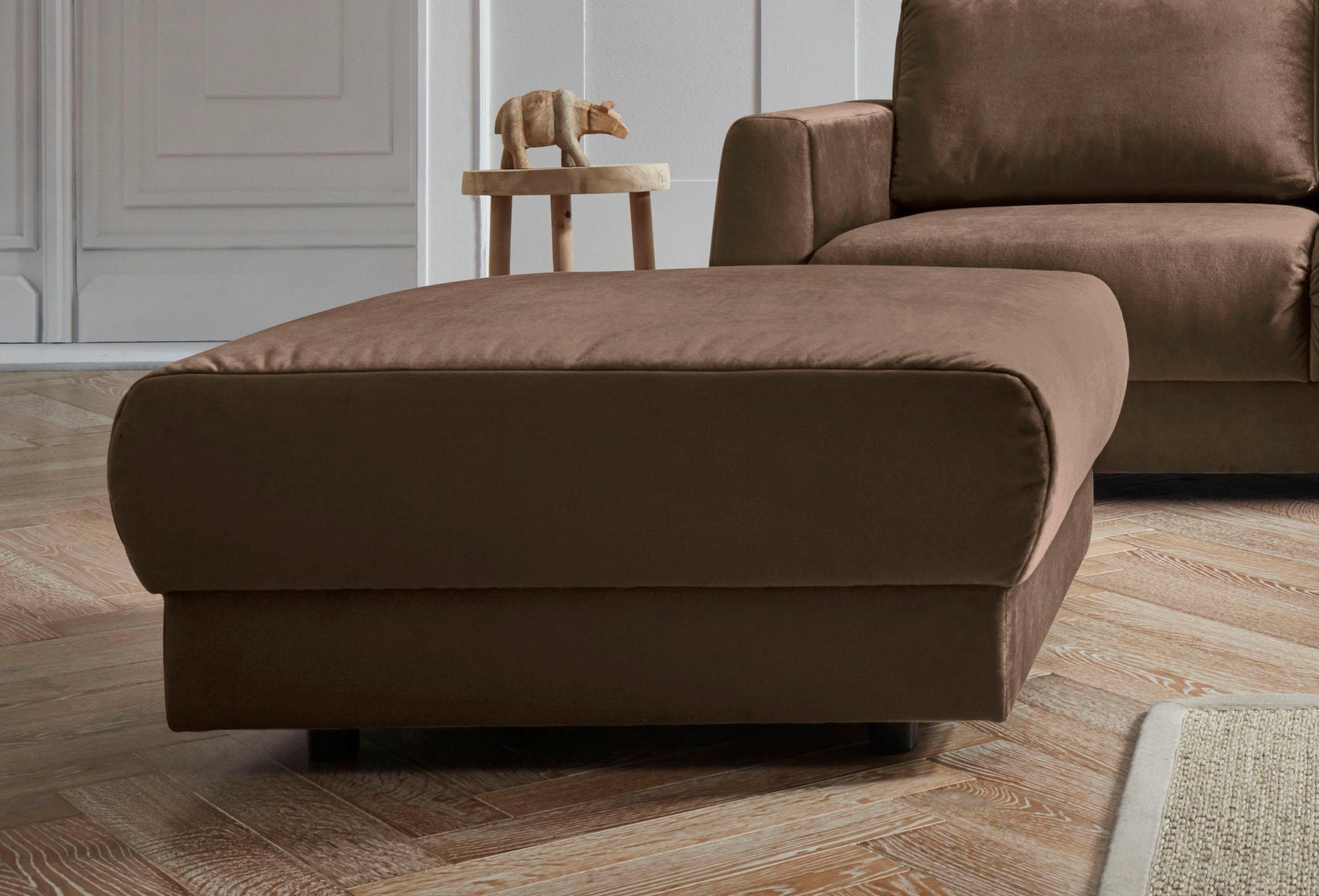 Home affaire Hocker "Hobro" in 3 Bezugsstoffen und vielen Farben, Design by günstig online kaufen