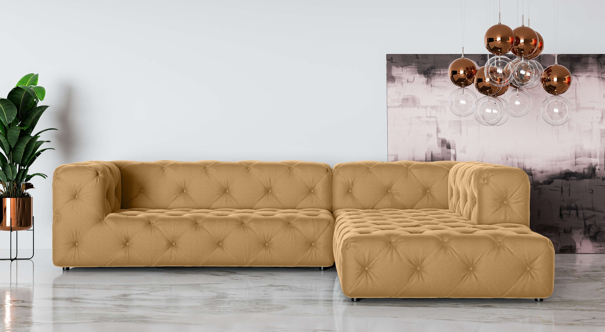 Thumbnail - Home affaire Ecksofa "FOLLINA" L-Form, mit klassischer Chesterfield-Knopfheftung