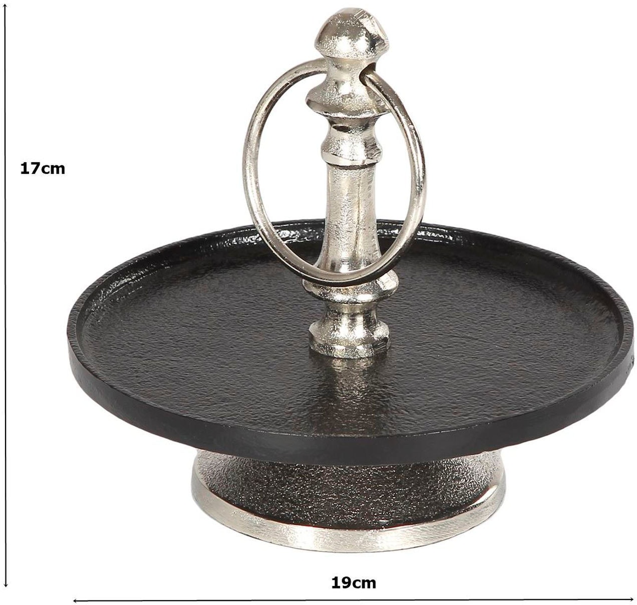 Ambiente Haus Etagere »Etagere 1 Stufe Silber und Schwarz«, (1 tlg.)