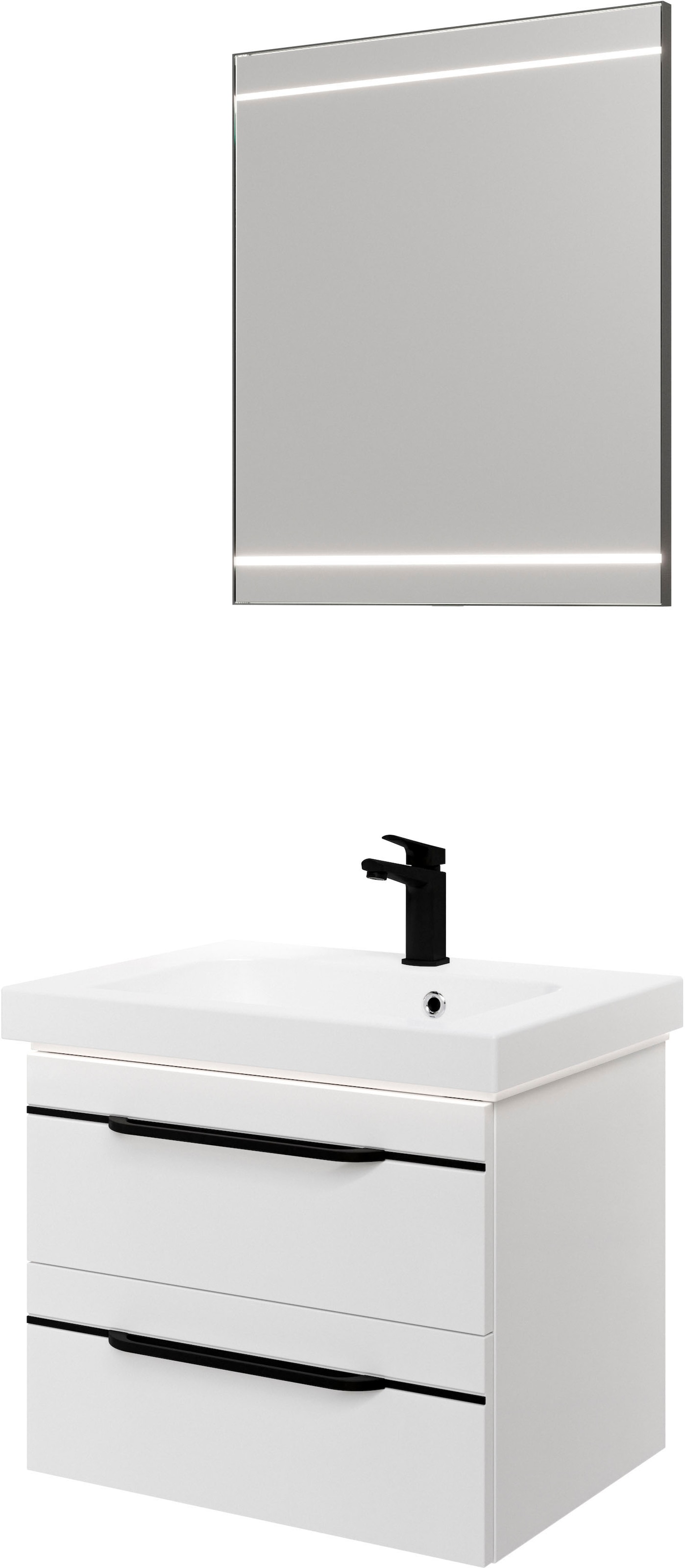 Saphir Badmöbel-Set "Balto 2-teilig Mineralmarmor-Waschtisch mit LED-Spiege günstig online kaufen