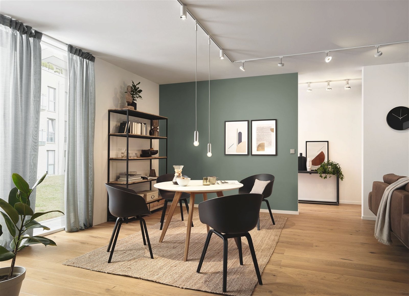 Paulmann Schienensystem-Leuchten »URail Schienenspot Circle Einzelspot 222lm 5,3W 2700K 230V Chrom matt«, dimmbar, Einzelspot