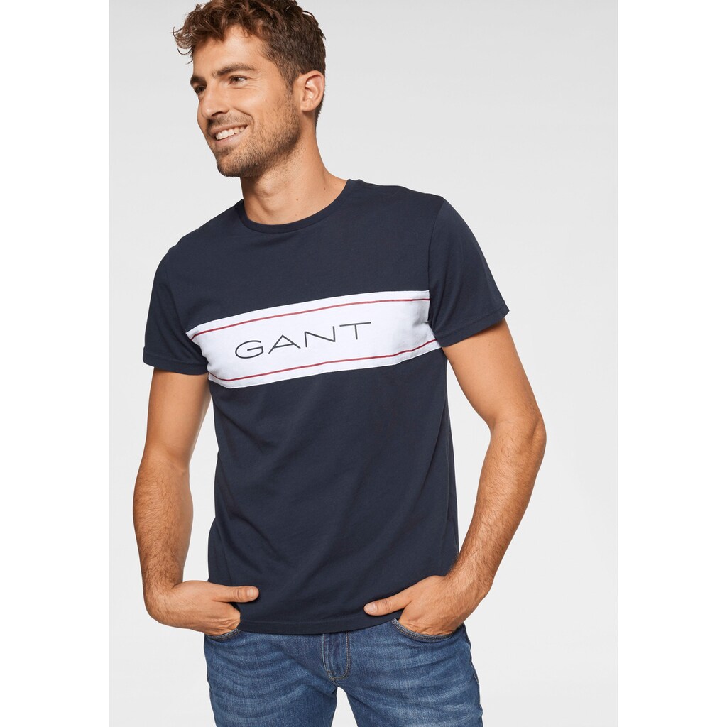 Gant T-Shirt »ARCHIVE STRIPE«, Colourblocking mit GANT- Schriftzug