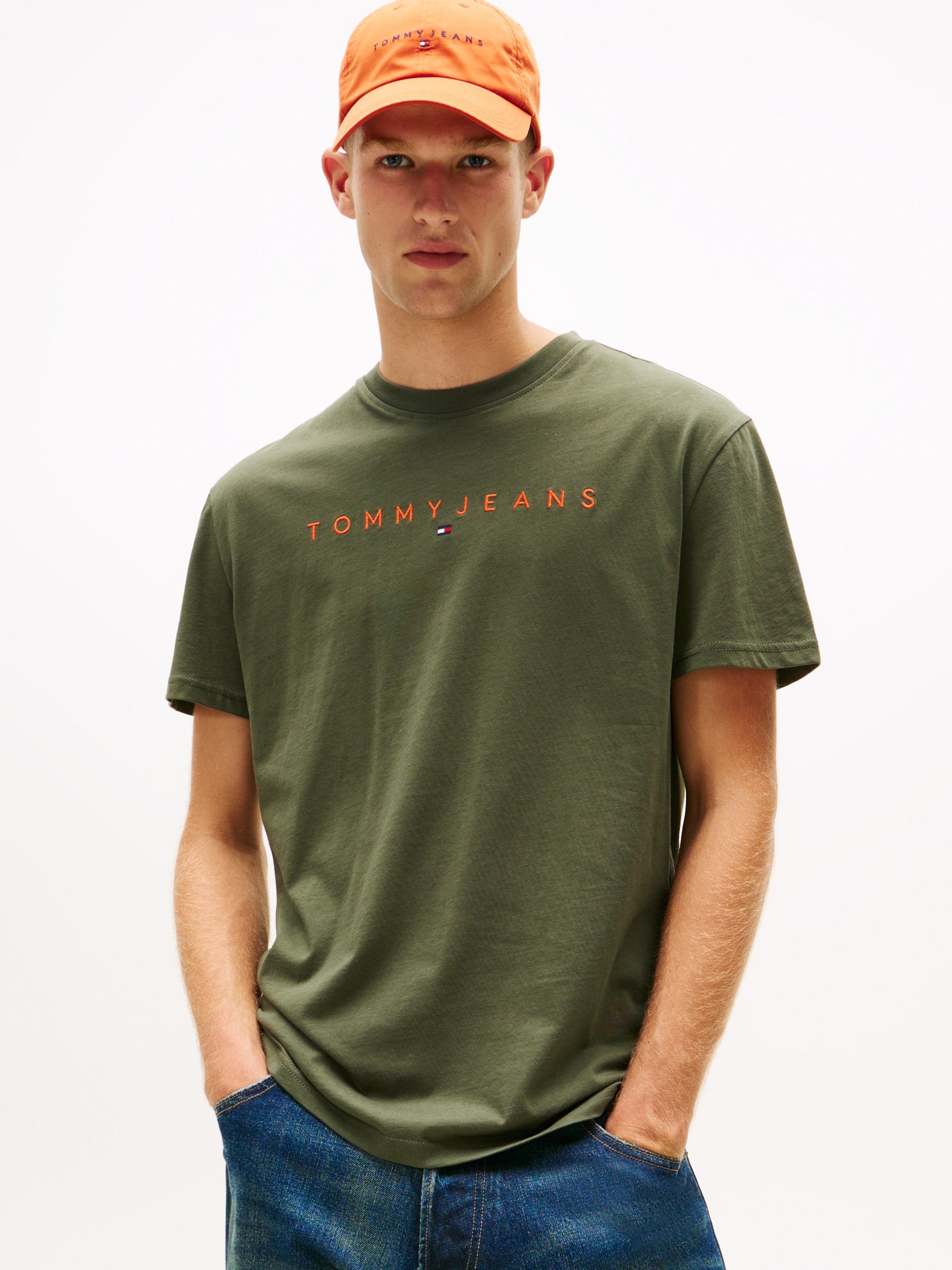 Tommy Jeans "TJM REGULAR LINEAR LOGO EXT" Rundhals, Regular Fit