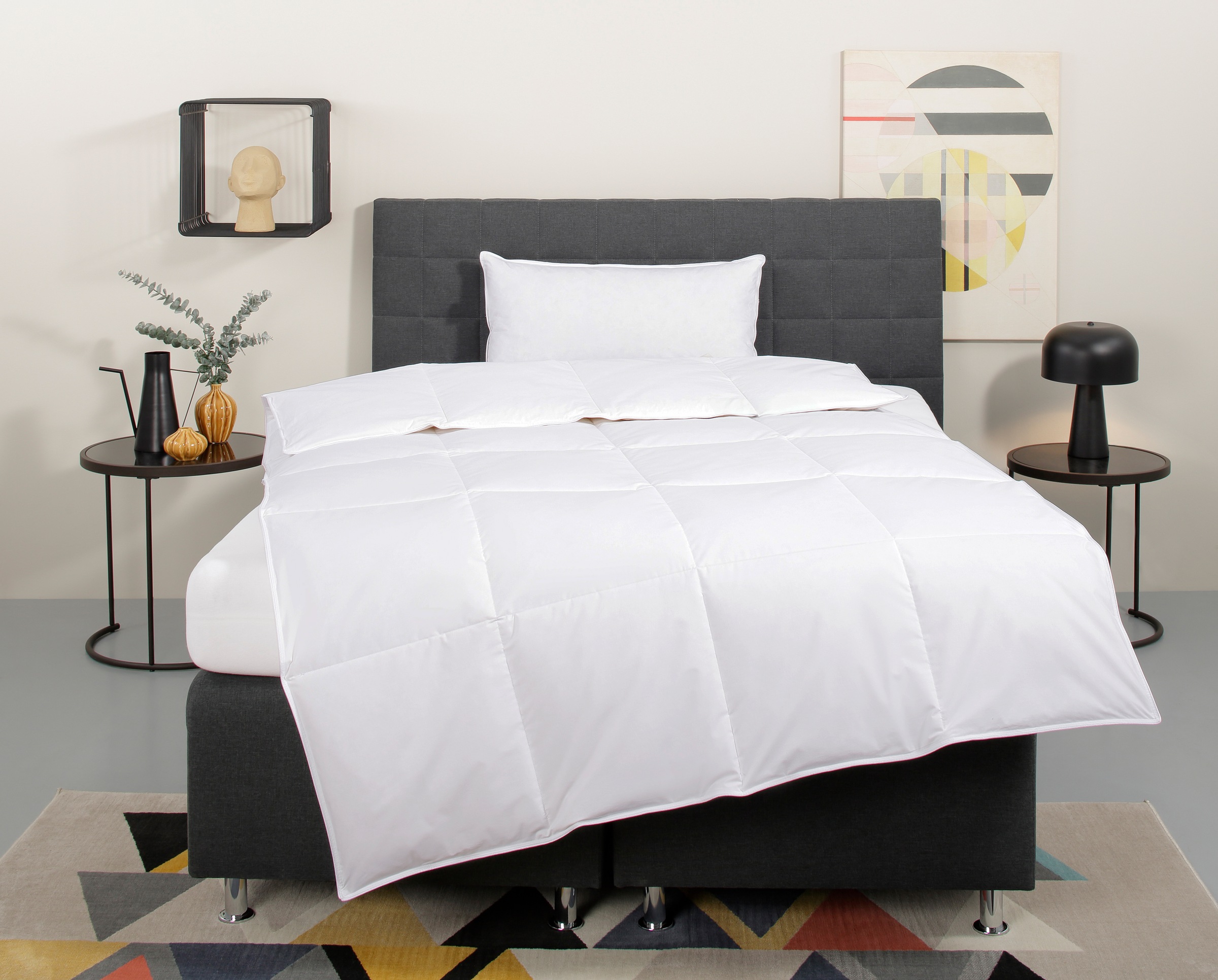 OTTO home Daunenbettdecke + Kopfkissen "Cyra Set, Bettdecke 135x200 & 155x220 cm mit Kissen 80x80 cm" Set, wo besonders auf artgerechte Haltung der Tiere geachtet wird
