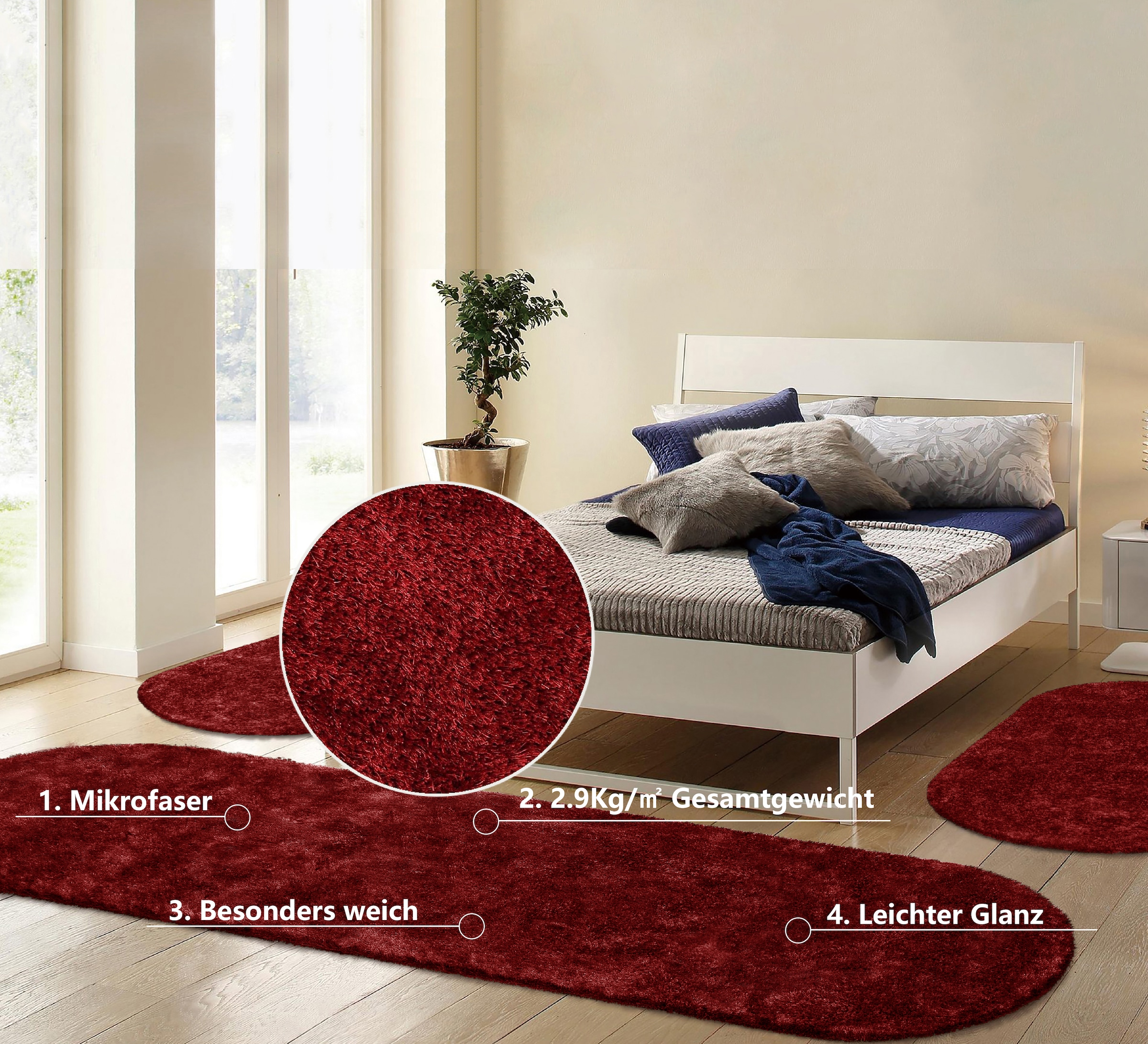 Bruno Banani Hochflor-Bettumrandung "Dana Teppich, Kundenliebling" Höhe 30 günstig online kaufen