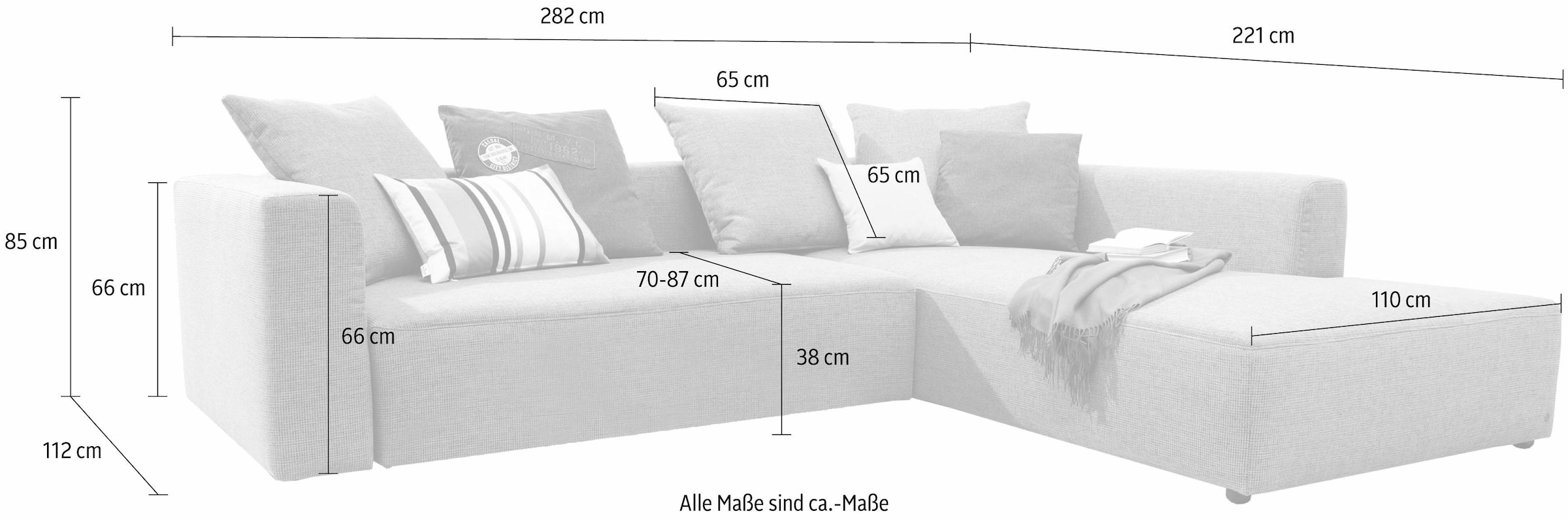 TOM TAILOR HOME Ecksofa »HEAVEN CASUAL M«, aus der COLORS COLLECTION, wahlweise mit Bettfunktion & Bettkasten