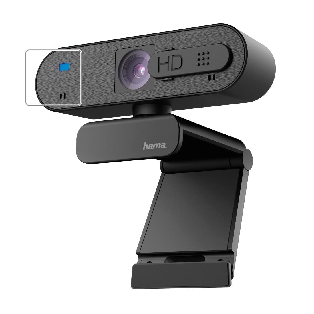 Hama Full HD-Webcam »PC Webcam für Laptop PC, Streaming, Chatten mit Mikrofon, Windows Mac«, Full HD, Plug & Play, verschließbare Linse, Standfuß, Stativgewinde, drehbar