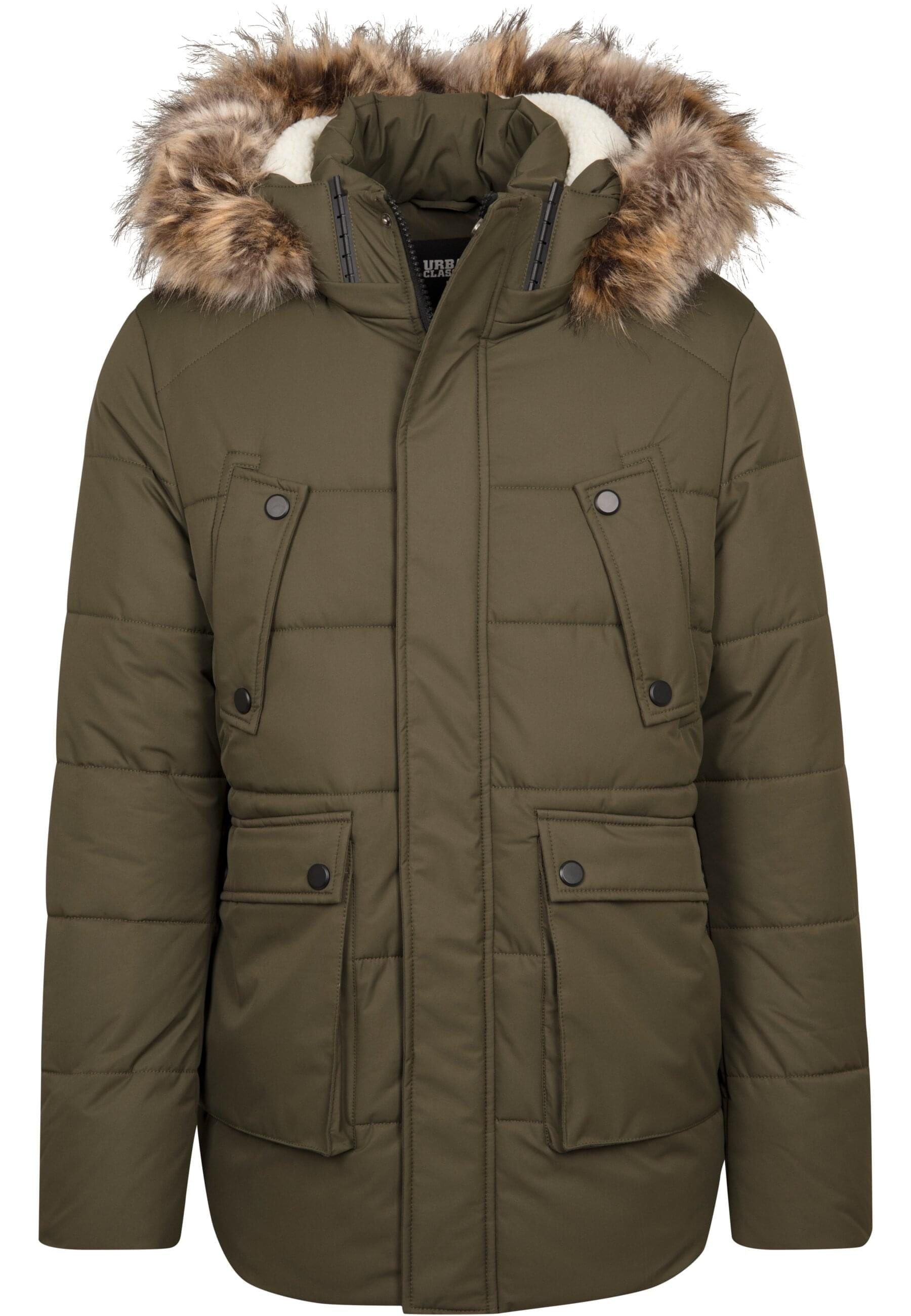 URBAN CLASSICS Winterjacke "Urban Classics Herren Faux Fur Hooded Jacket", günstig online kaufen