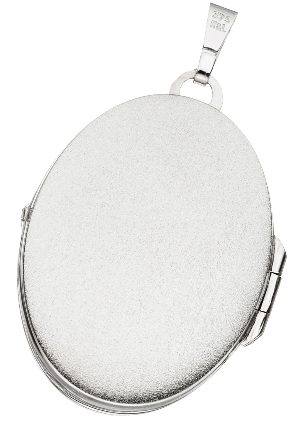 JOBO Medallionanhänger »Anhänger Medaillon oval 34 mm« ()  375 Weißgold für 2 Fotos